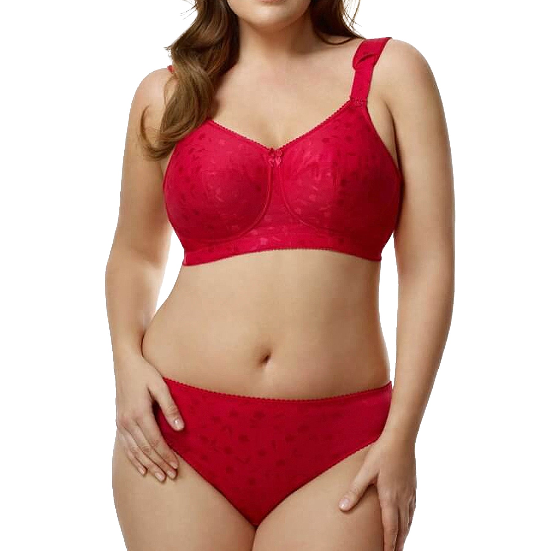 Elila Jacquard Soft Cup Bra 1305 Red Set