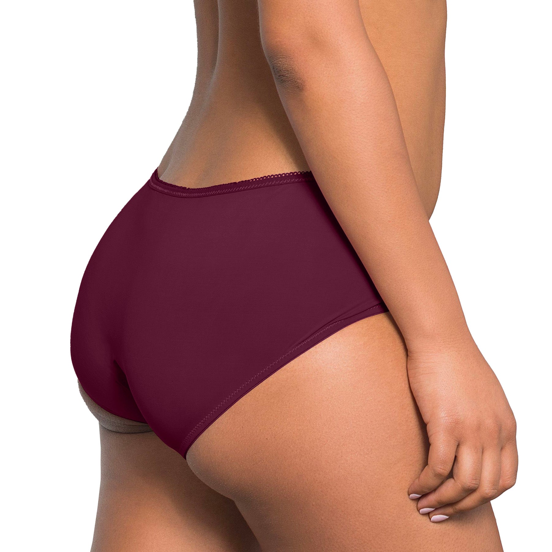 Fit Fully Yours Elise Boyshort U1814 Plum Rear View