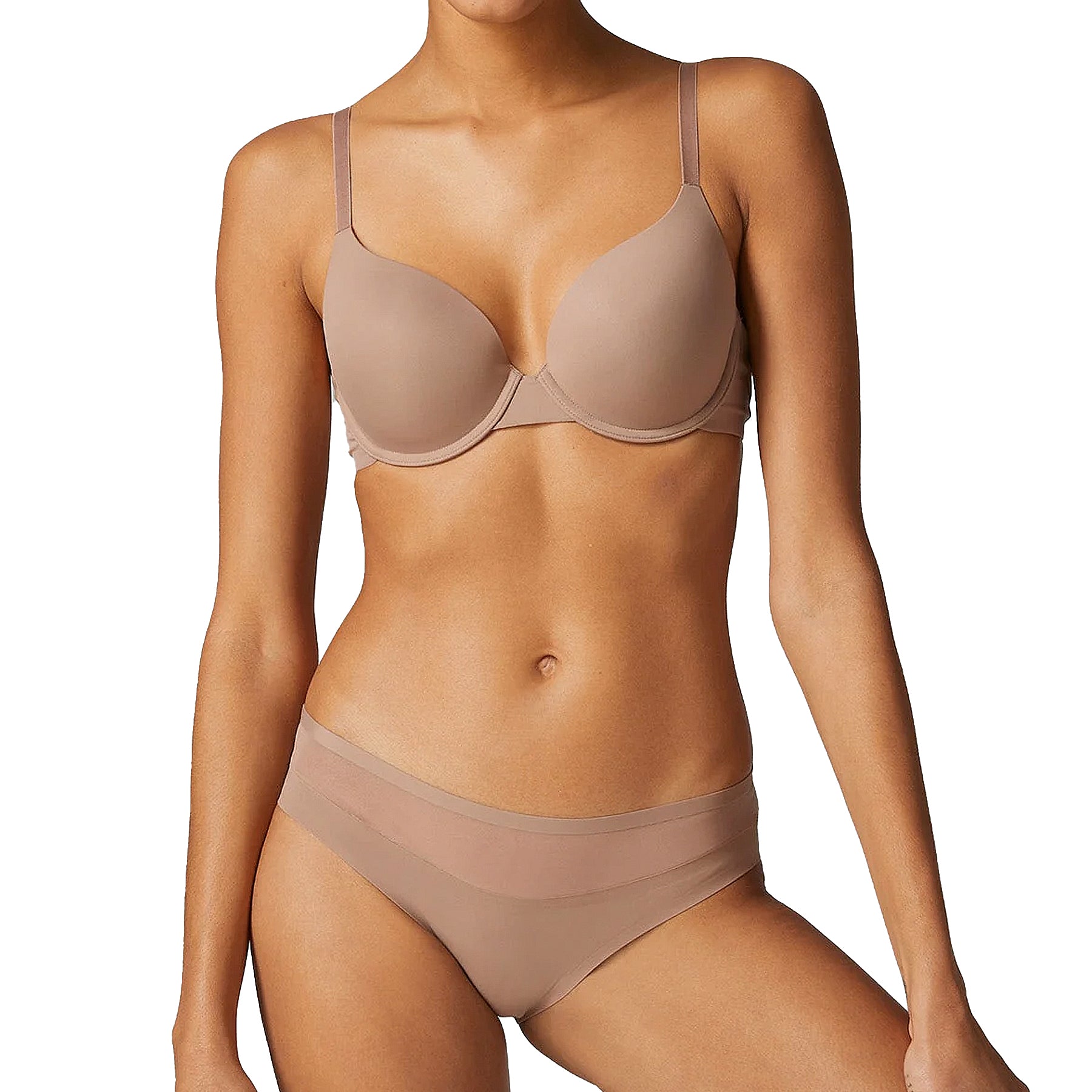 Simone Perele Essentiel Padded Convertible Plunge Bra 13V363 Amaretto Front