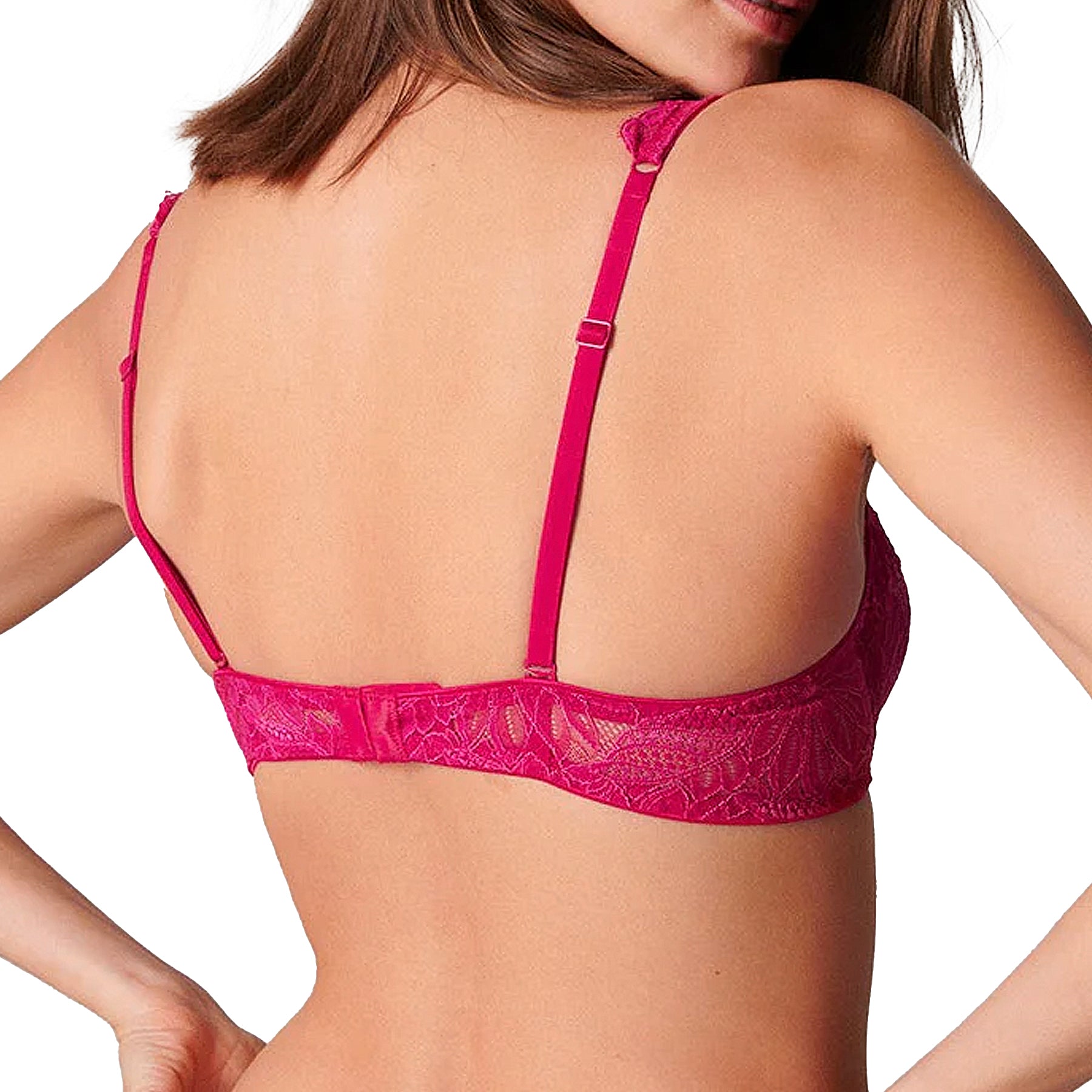 Simone Perele Exotica Sheer Demi Cup Bra 1B3330 Raspberry Back