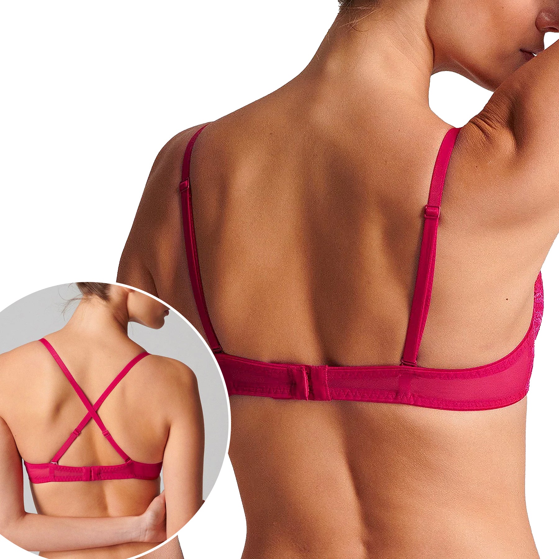 Simone Perele Exotica Triangle Push-Up Bra 1B3347 Raspberry Back