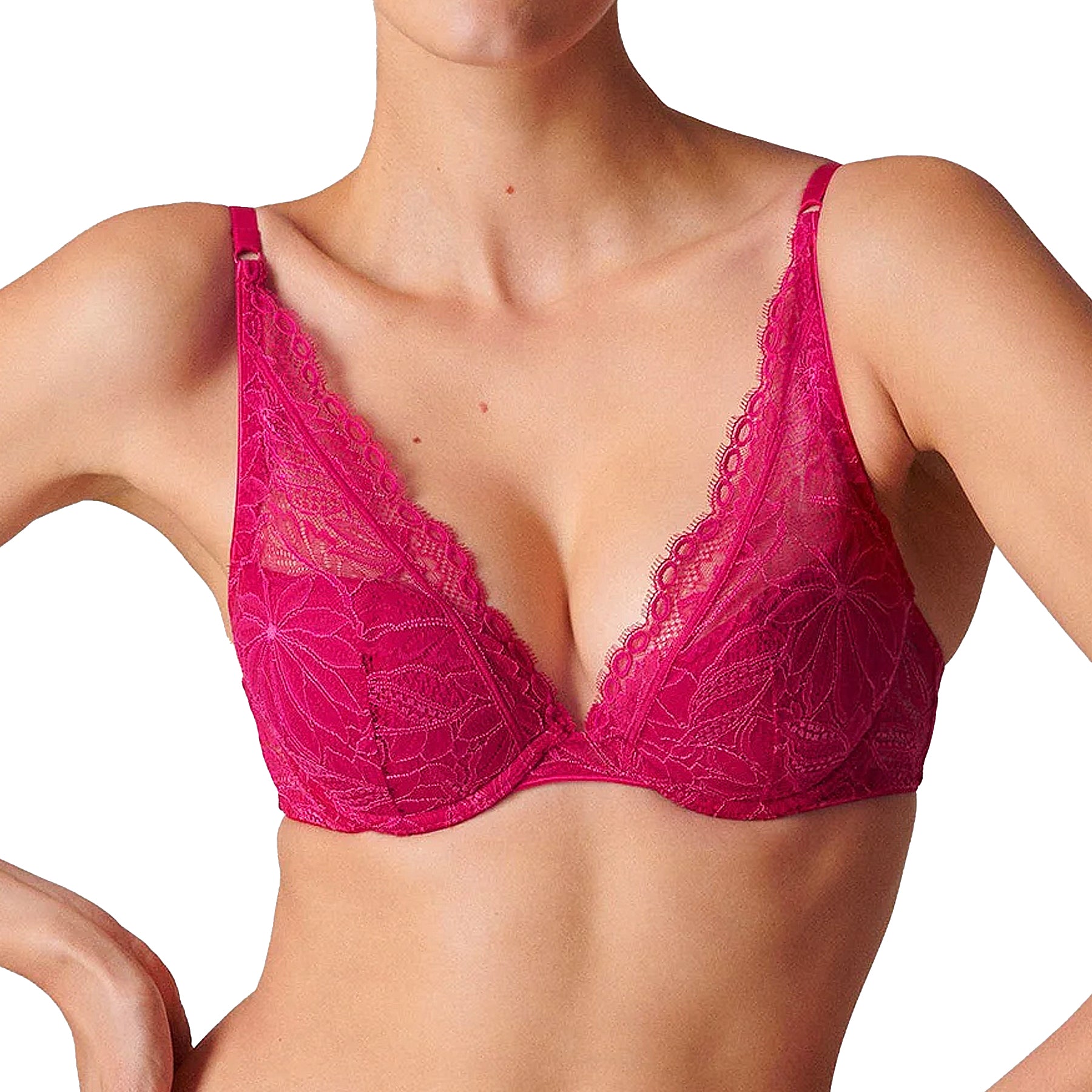 Simone Perele Exotica Triangle Push-Up Bra 1B3347 Raspberry Front