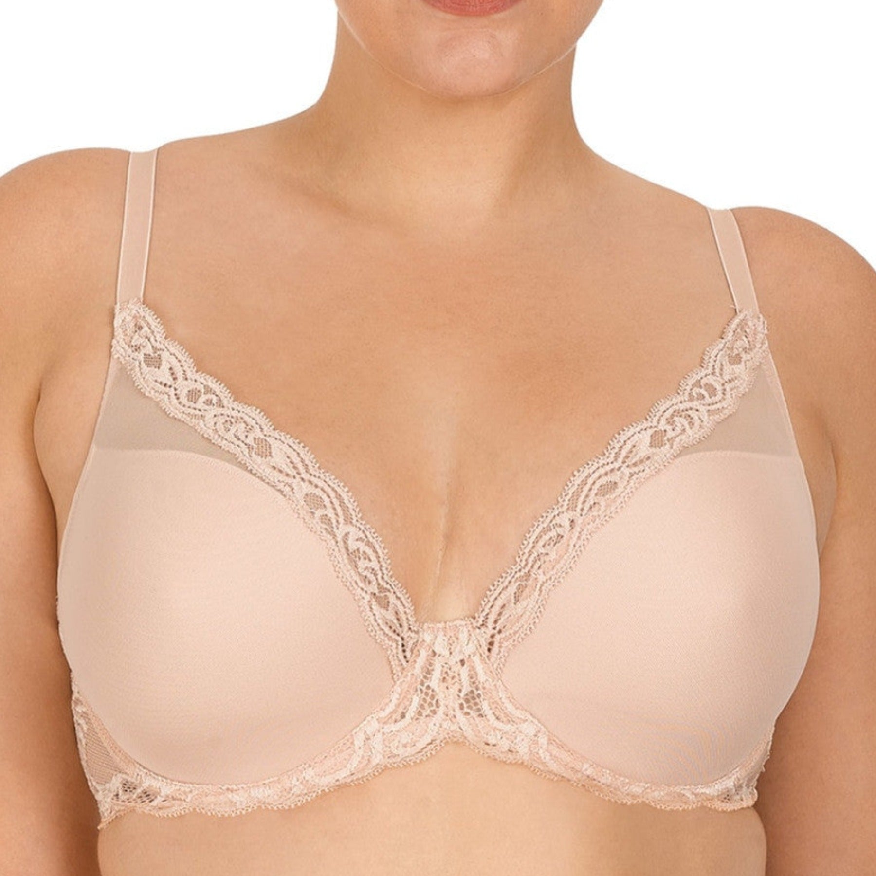 Feathers Contour Plunge Bra 730023 - Cameo Rose