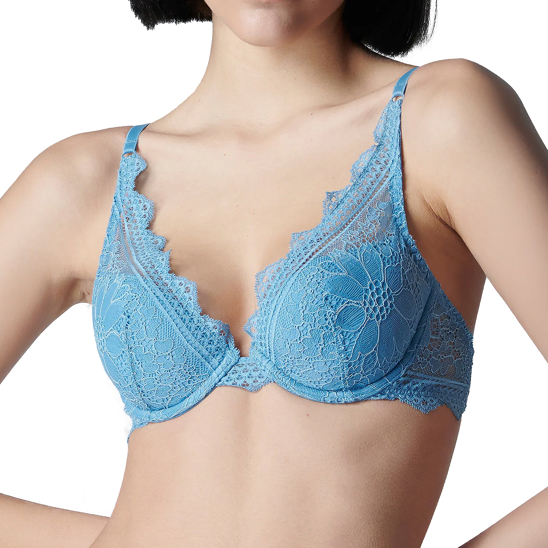 Simone Perele Freesia Triangle Push-Up Bra 1A1347 Himalayan Blue Front