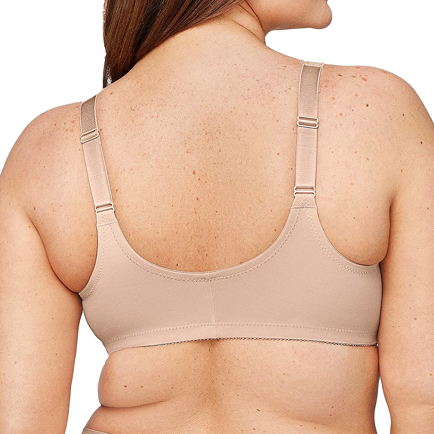 Glamorise Front-Closure Stretch Lace WonderWire Bra 9245 Cafe Back