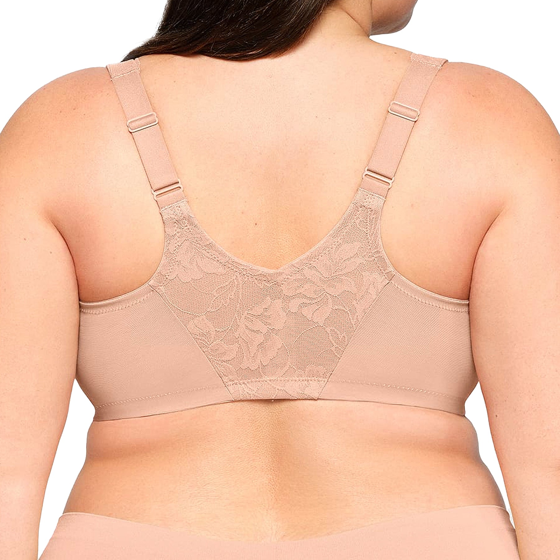 Glamorise Lacey T-Back WonderWire Bra 9246 Cappuccino Back