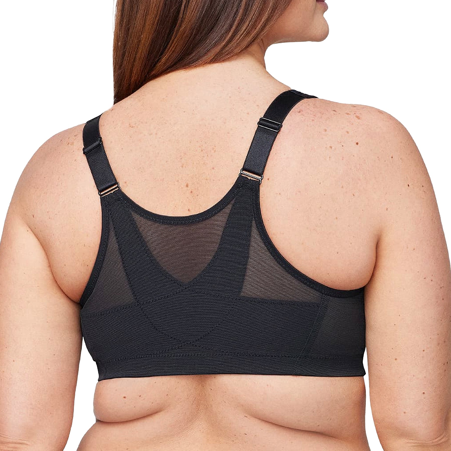Glamorise MagicLift Front-Closure Posture Back Bra 1265 Black Back