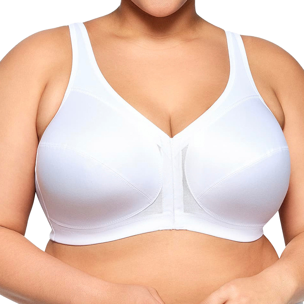 Glamorise MagicLift Front-Closure Posture Back Bra 1265 White Front
