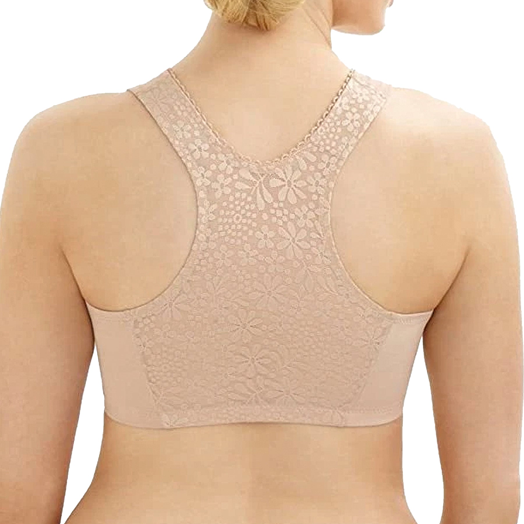 Glamorise Complete Comfort Wirefree Front Close Leisure Bra 1803 Nude Back