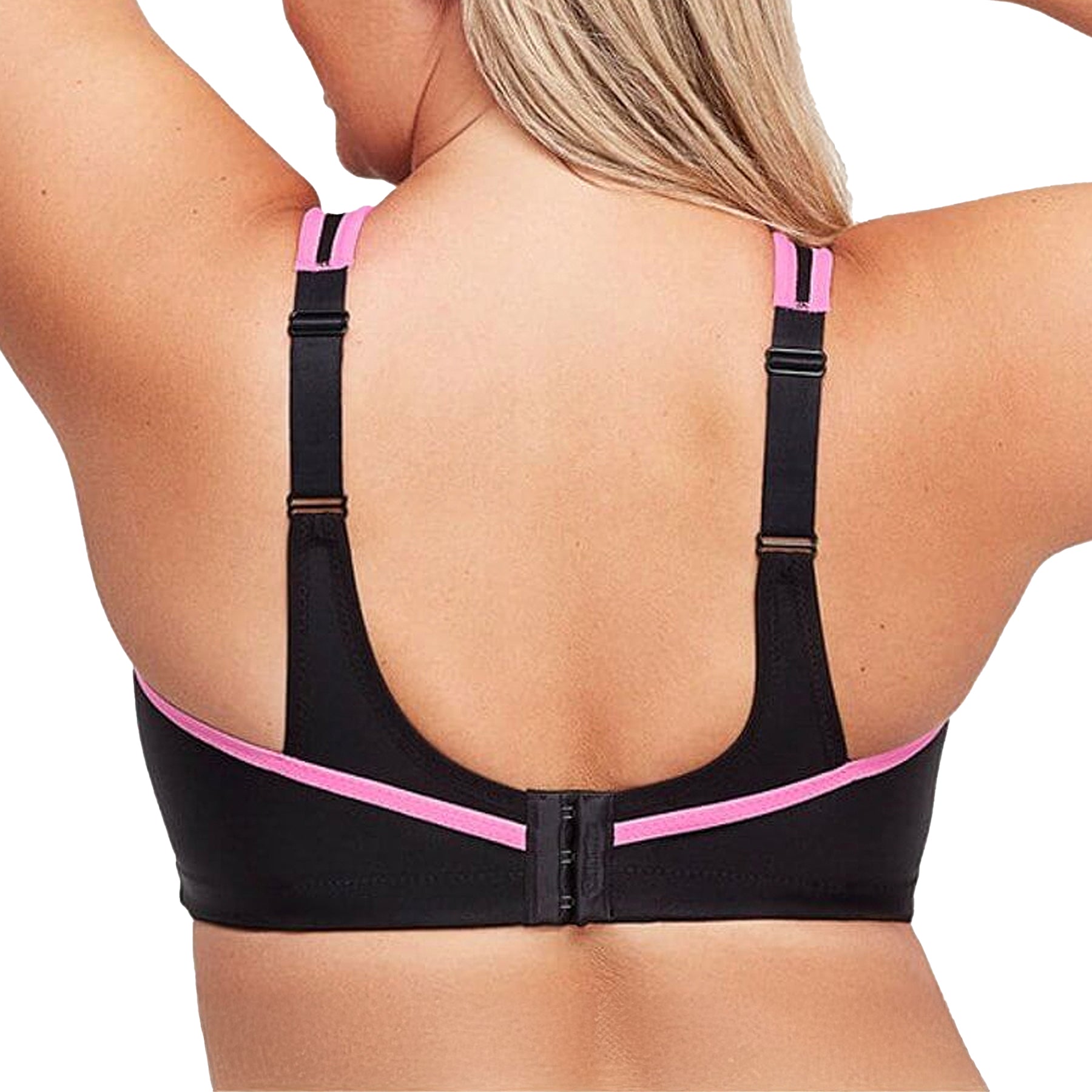 Glamorise No‑Bounce Cami Sports Bra 1066 Black Pink Back
