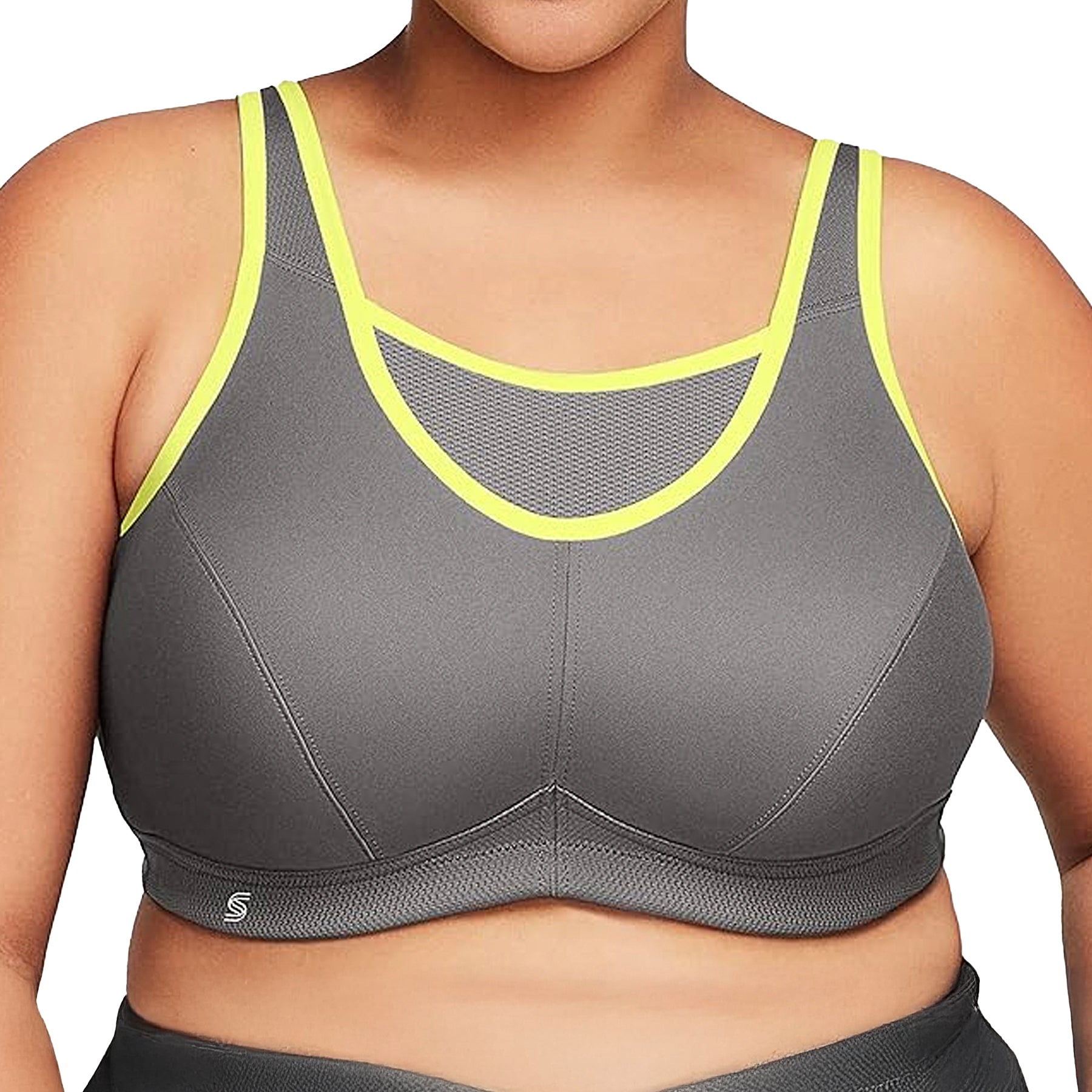 Glamorise No‑Bounce Camisole Sports Bra 1066 Gray Neon Front