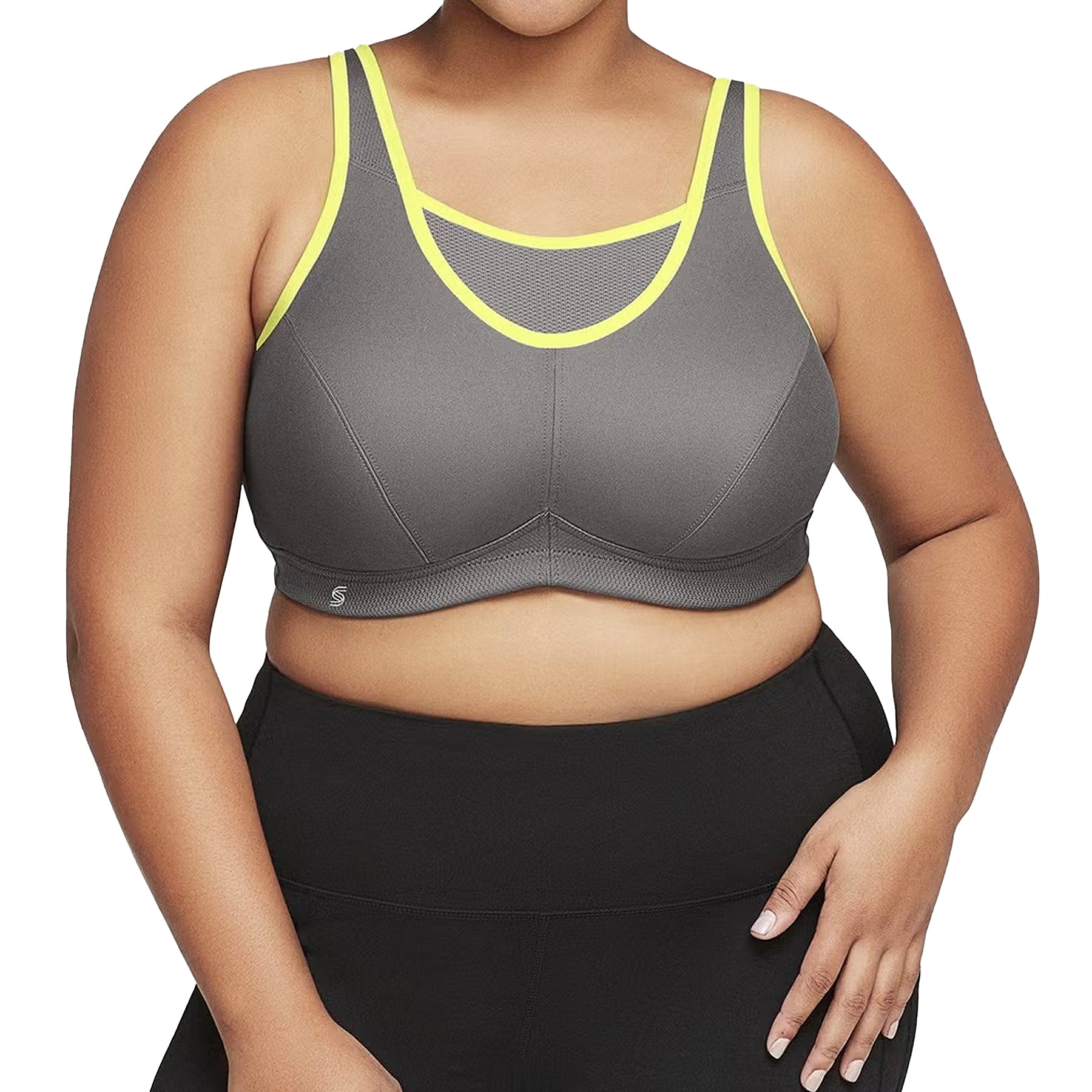 Glamorise No‑Bounce Camisole Sports Bra 1066 Gray Neon Set