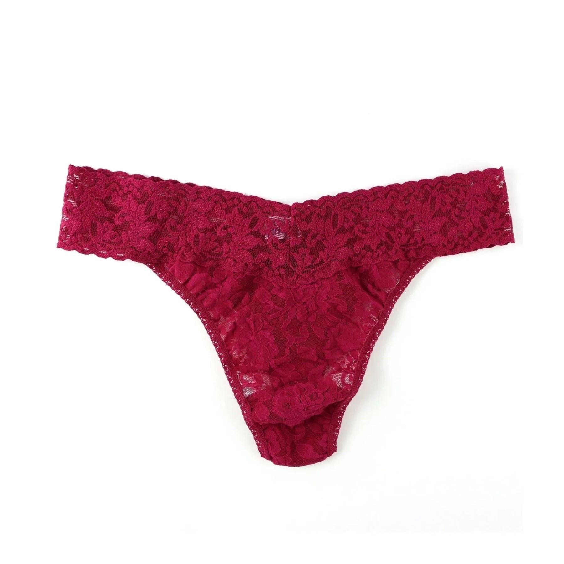 Hanky Panky Signature Lace Original Rise Thong 4811 - Cranberry Red