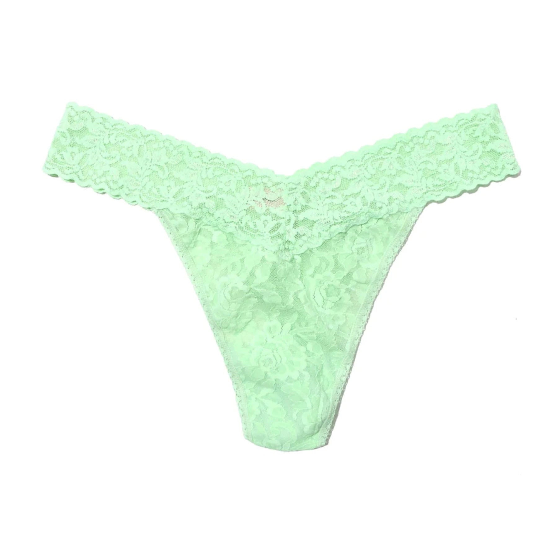 Signature Lace Original Rise Thong 4811 - Starfruit Green