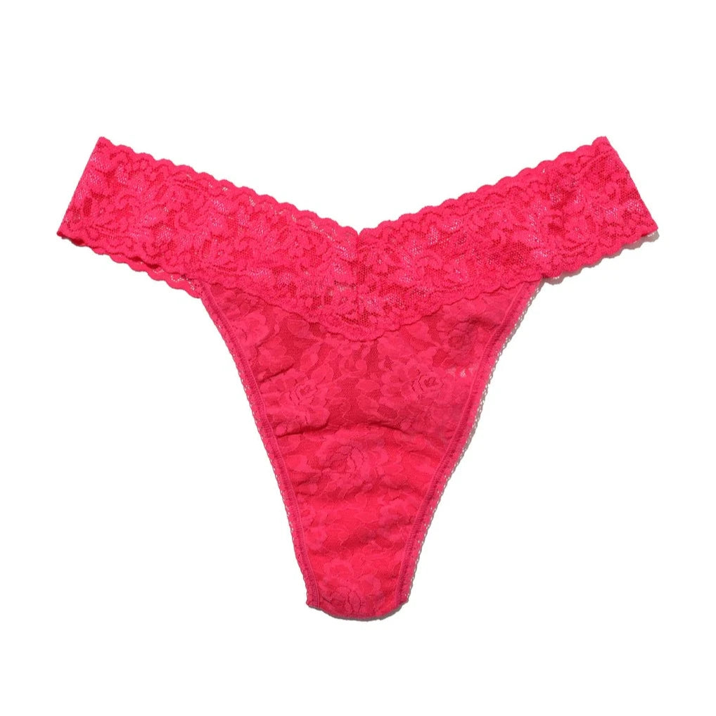 Signature Lace Original Rise Thong 4811 - Vivid Coral