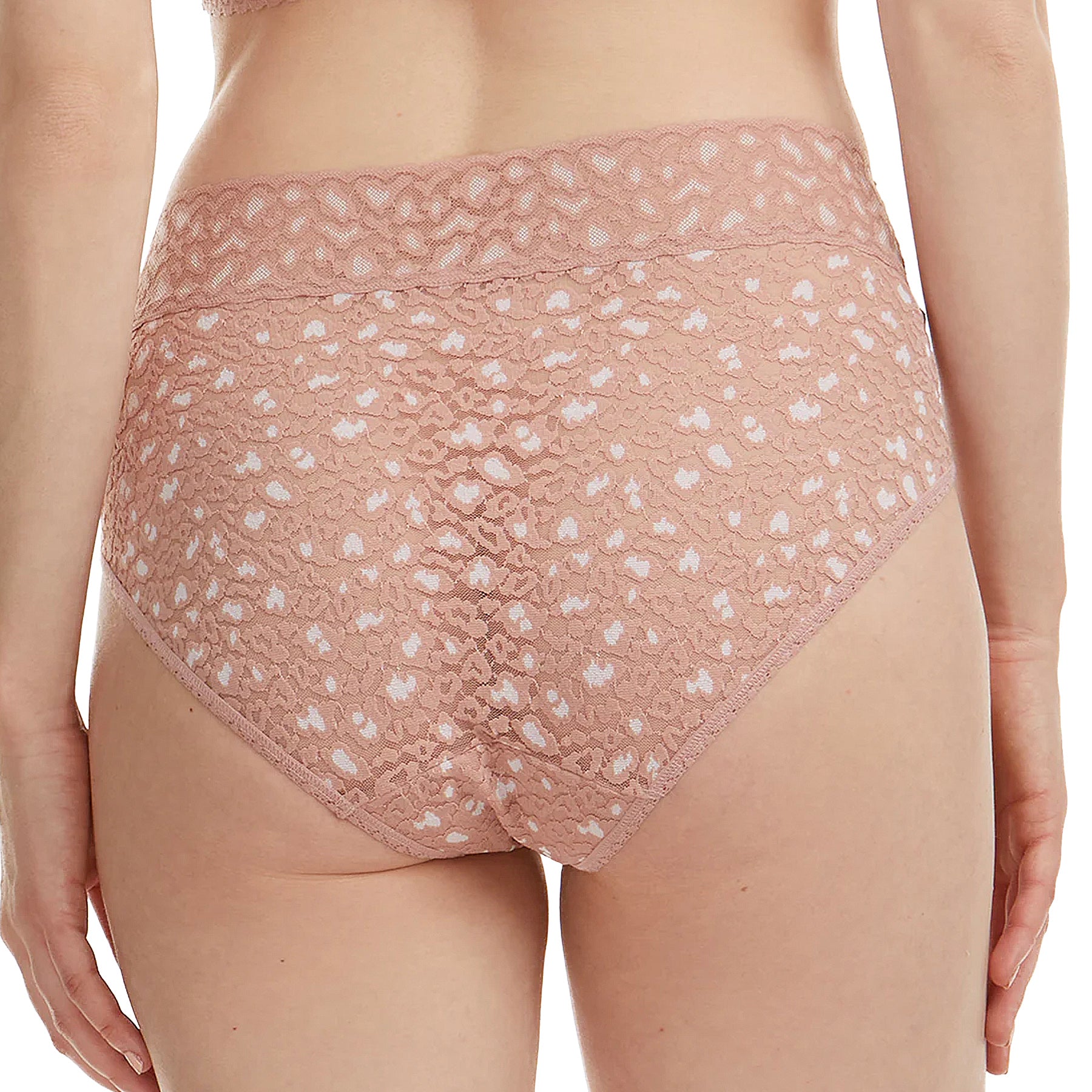 Hanky Panky Cross-Dyed Leopard High Rise Boyshort 7J1292 Desert Rose White Back