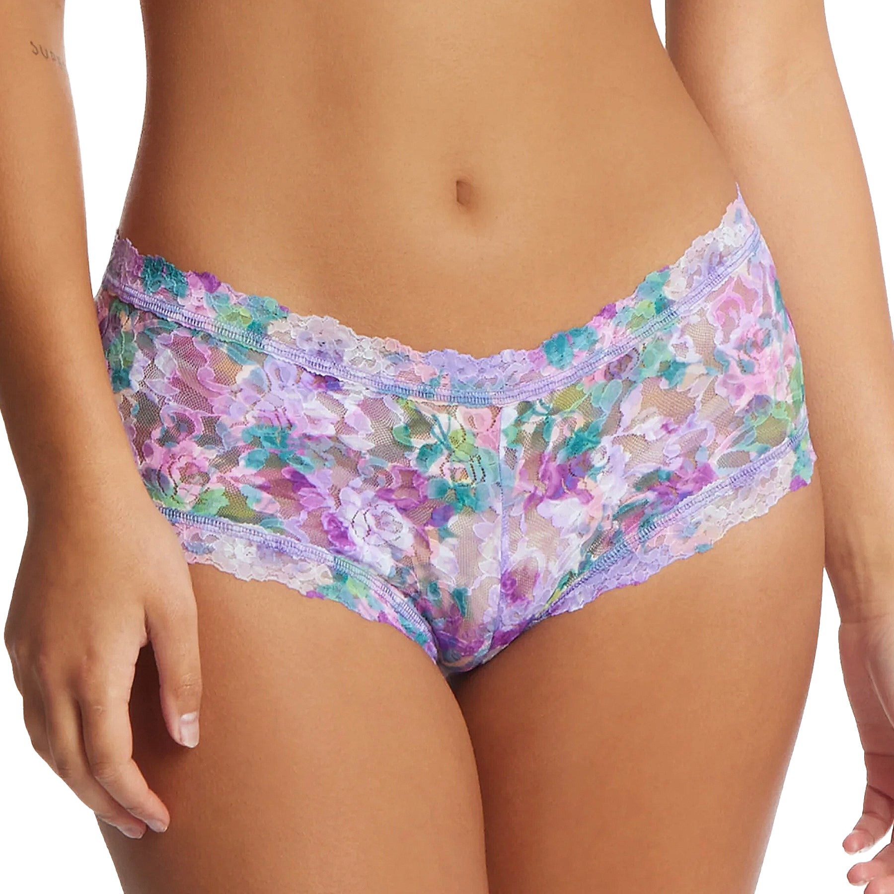 Hanky Panky Printed Signature Lace Boyshort PR4812 Bathe in Petals Front