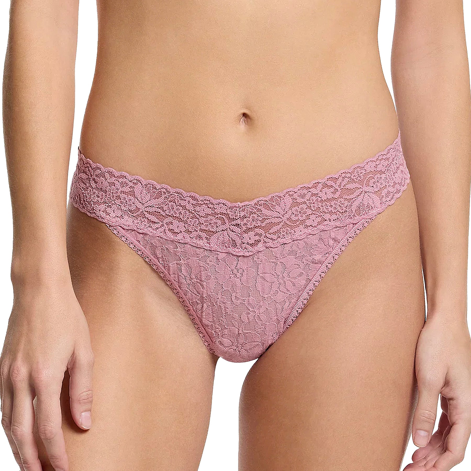 Hanky Panky Re-Leaf Original Rise Thong 5W1184 Mauve Orchid Pink Front
