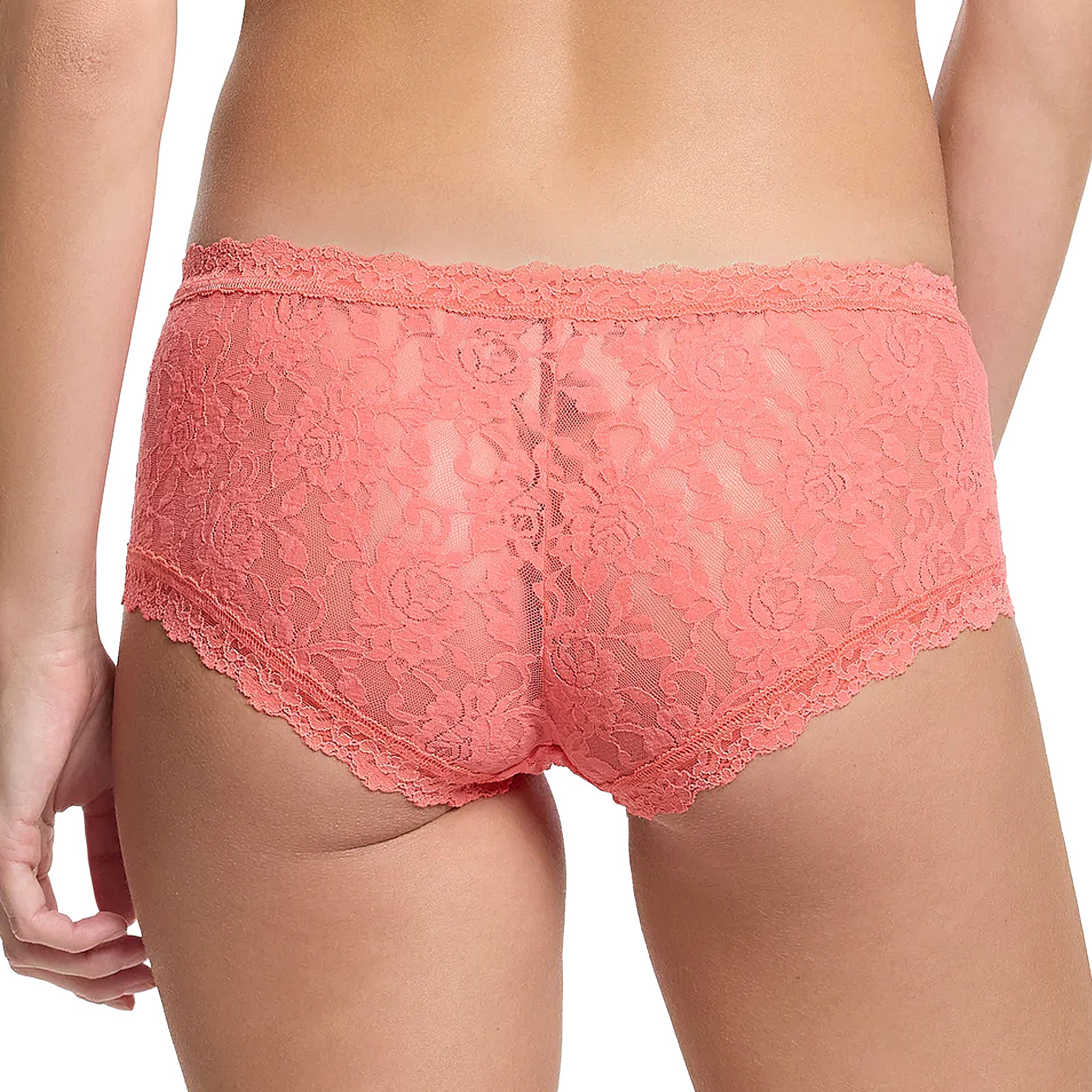 Hanky Panky Signature Lace Boyshort 4812 Courageous Coral Back
