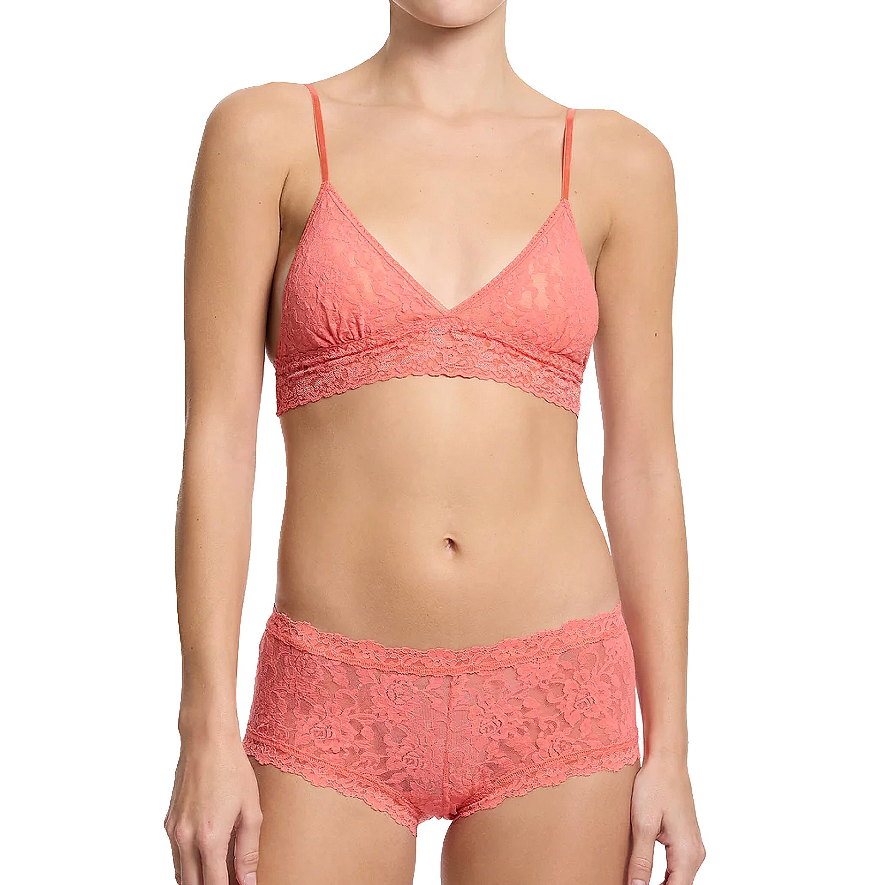 Hanky Panky Signature Lace Boyshort 4812 Courageous Coral Set