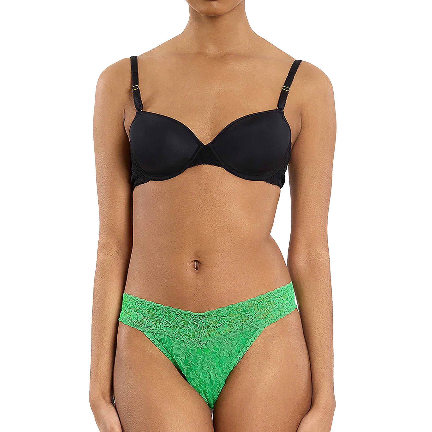 Hanky Panky Signature Lace Original Rise Thong 4811 Grassland Green Set