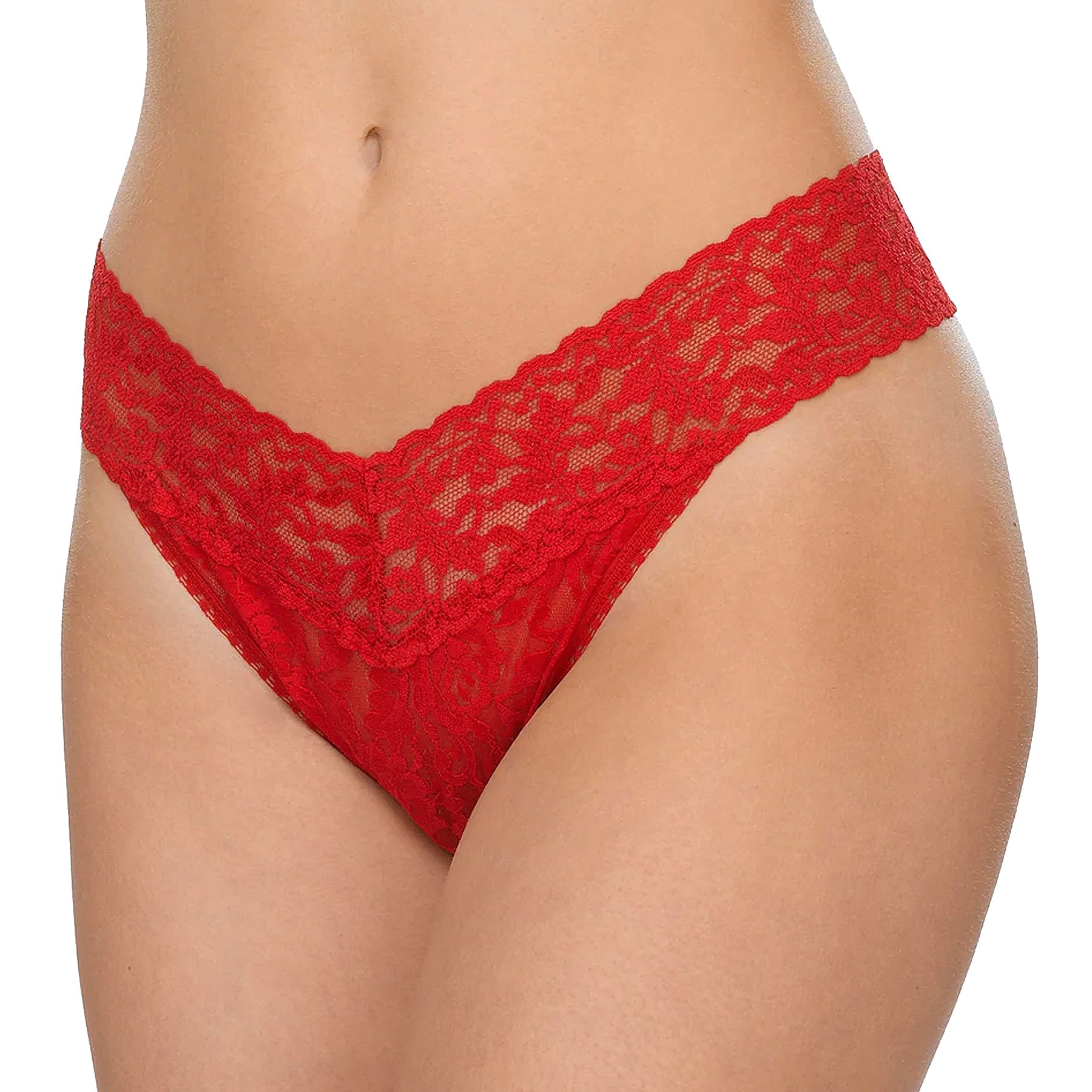 Hanky Panky Signature Lace Original Rise Thong 4811P Red Front