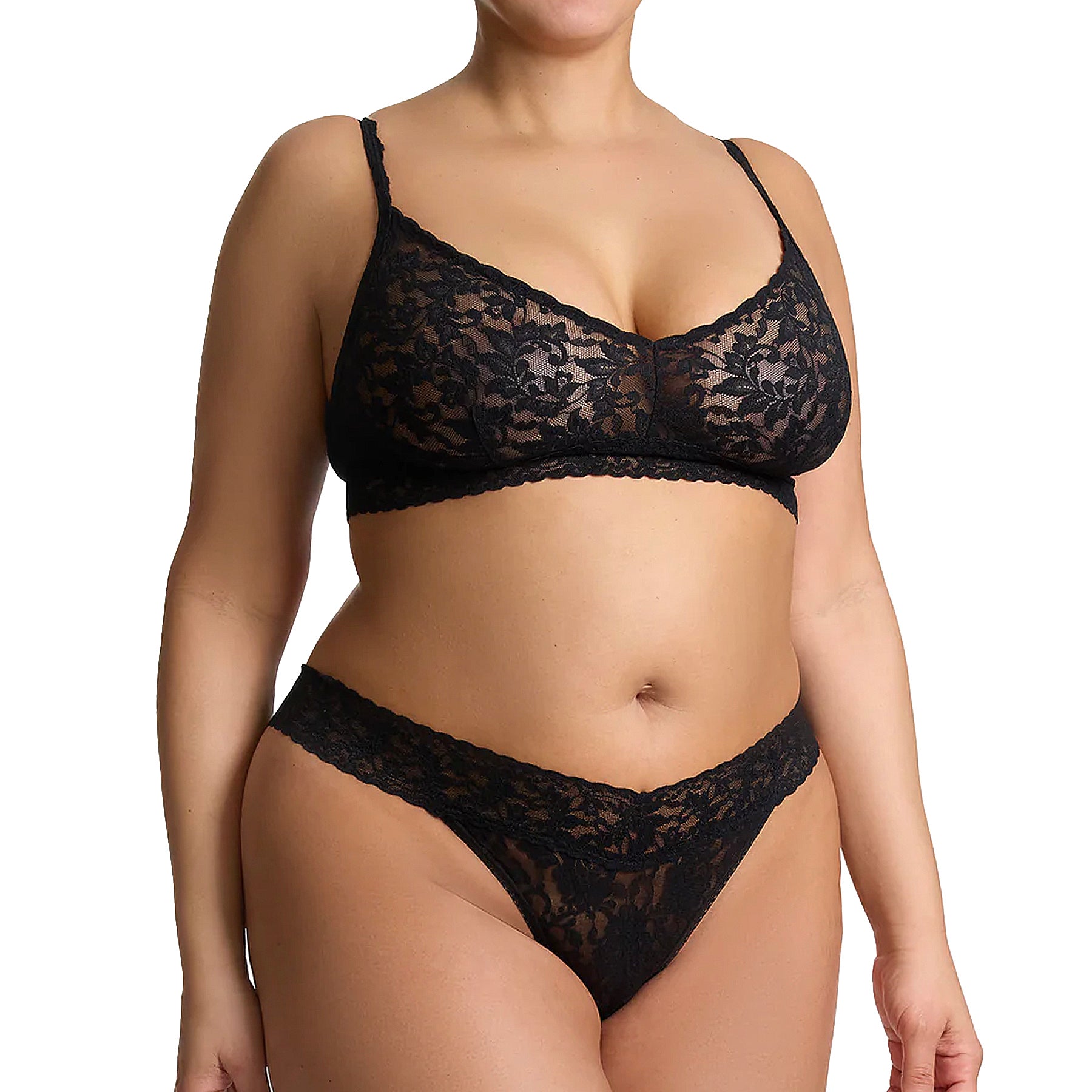 Hanky Panky Signature Lace Original Rise Thong 4811P Black Set