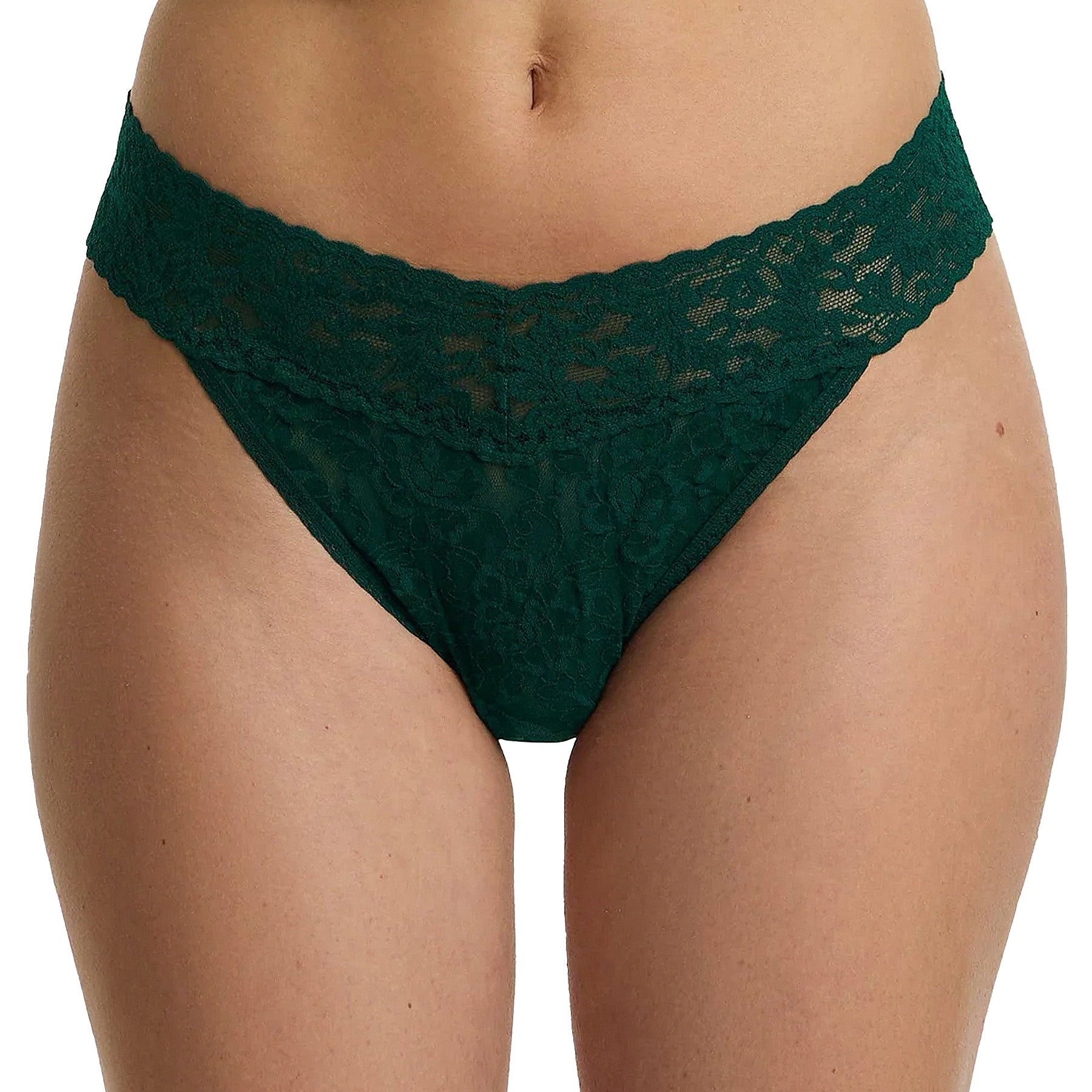 Hanky Panky Signature Lace Original Rise Thong 4811P Spruce Green Front