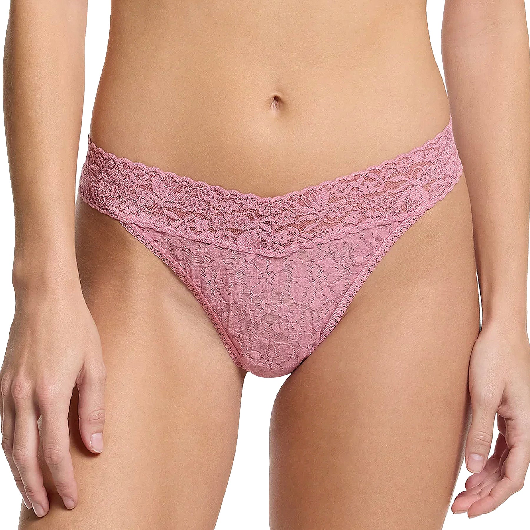 Hanky Panky Signature Lace Original Rise Thong 4811P Pink Orchid Front