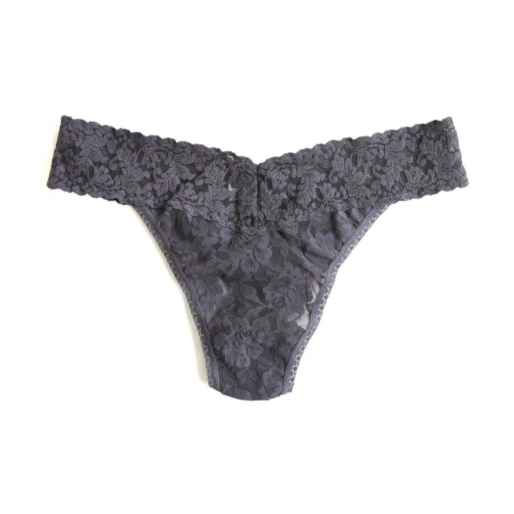 Hanky Panky Signature Lace Original Rise Thong 4811P - Granite