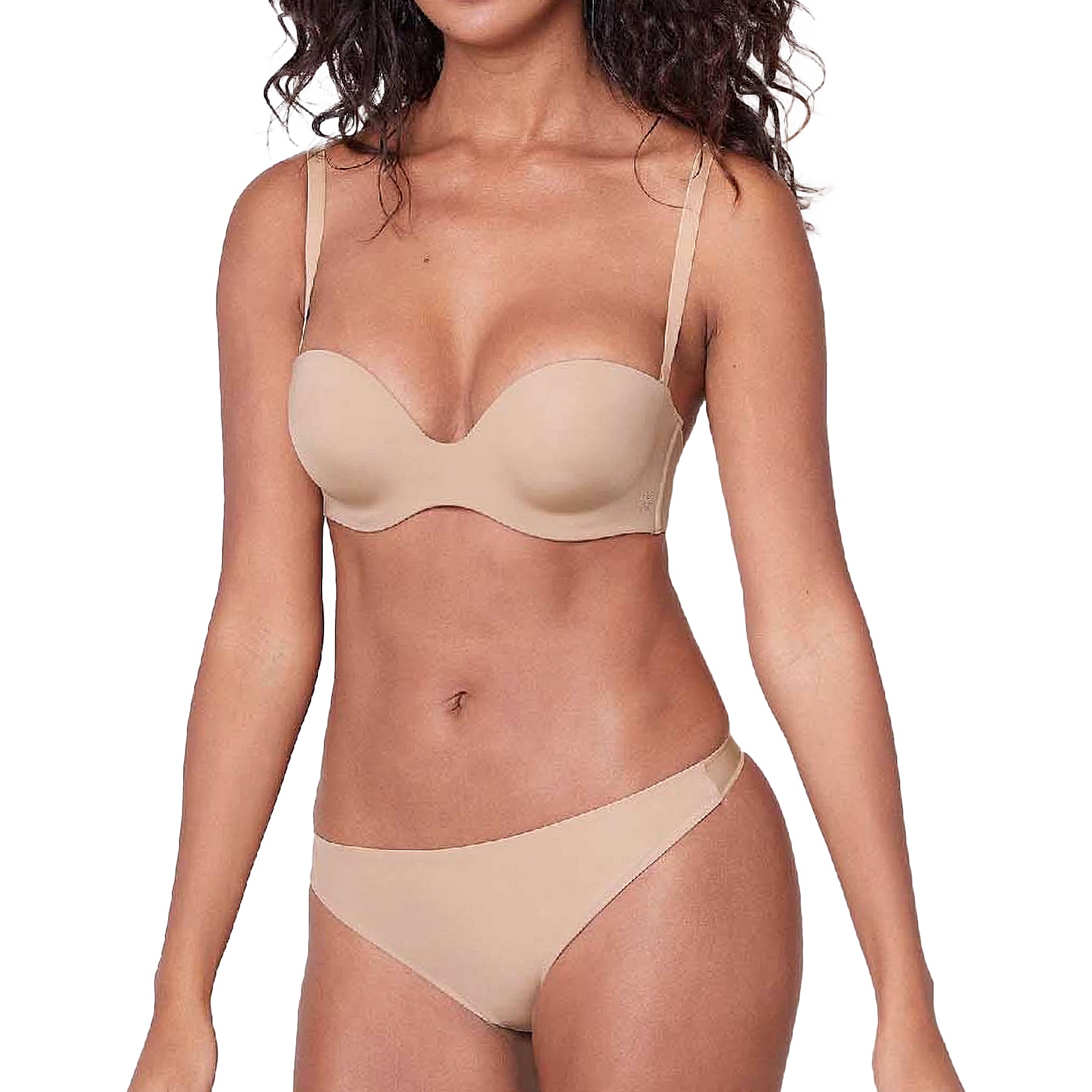 Simone Perele Inspiration 8-Way Strapless Plunge Bra 12W303 Nude Set
