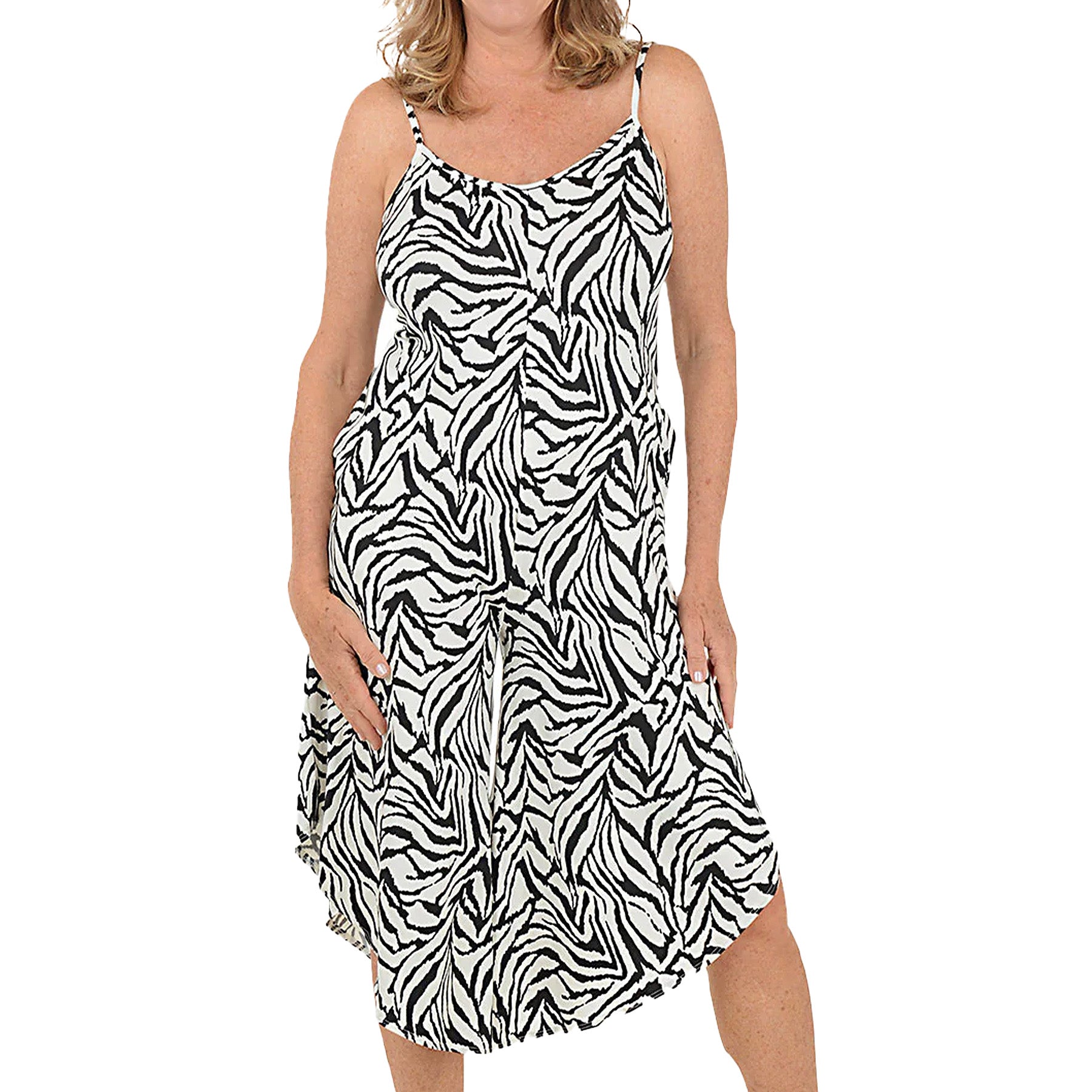 J. Valdi Mauritius Flowy Jumper Coverup J11176 White/Black Front