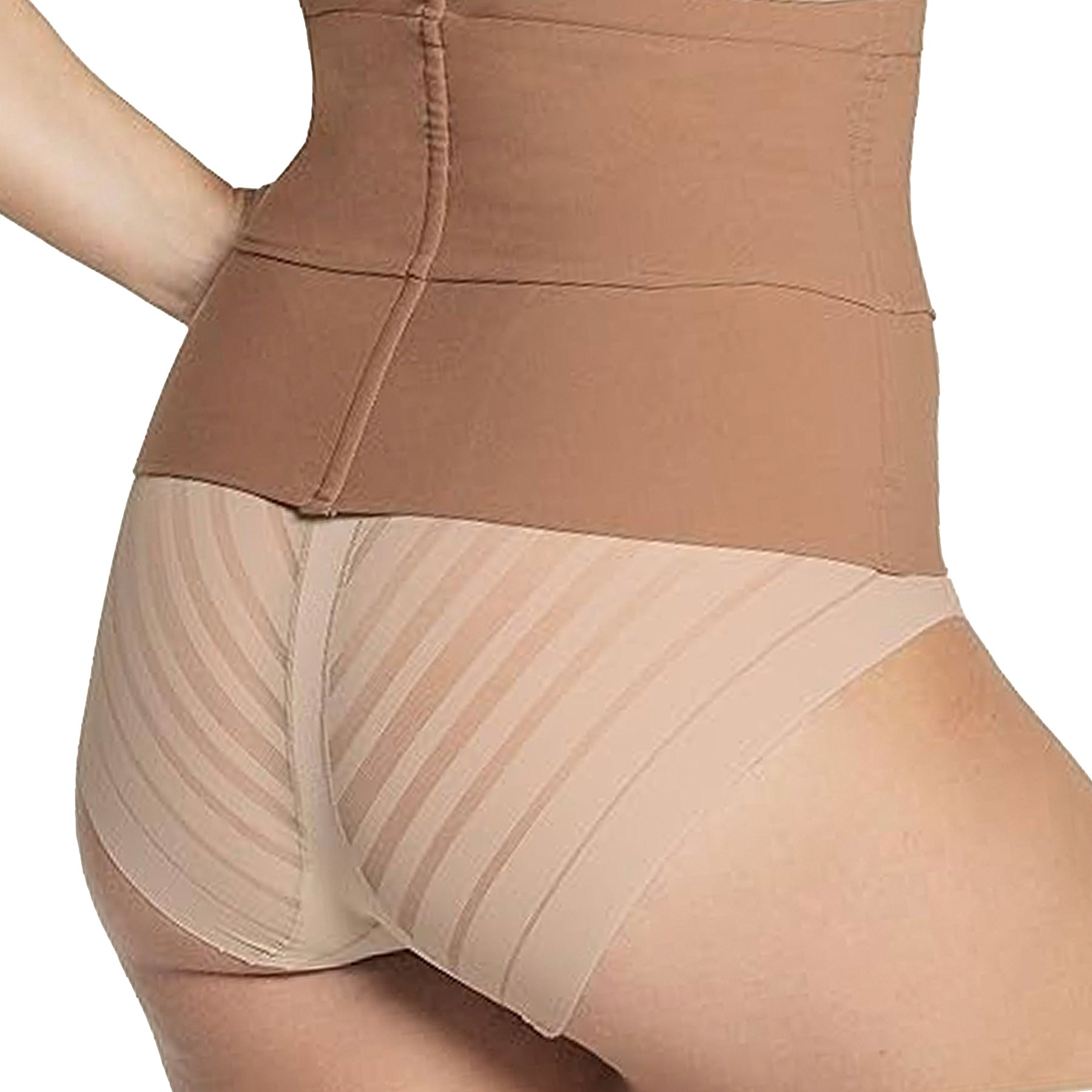 Leonisa 3-Belt Waist Cincher with Lumbar Support E15792 Brown Back