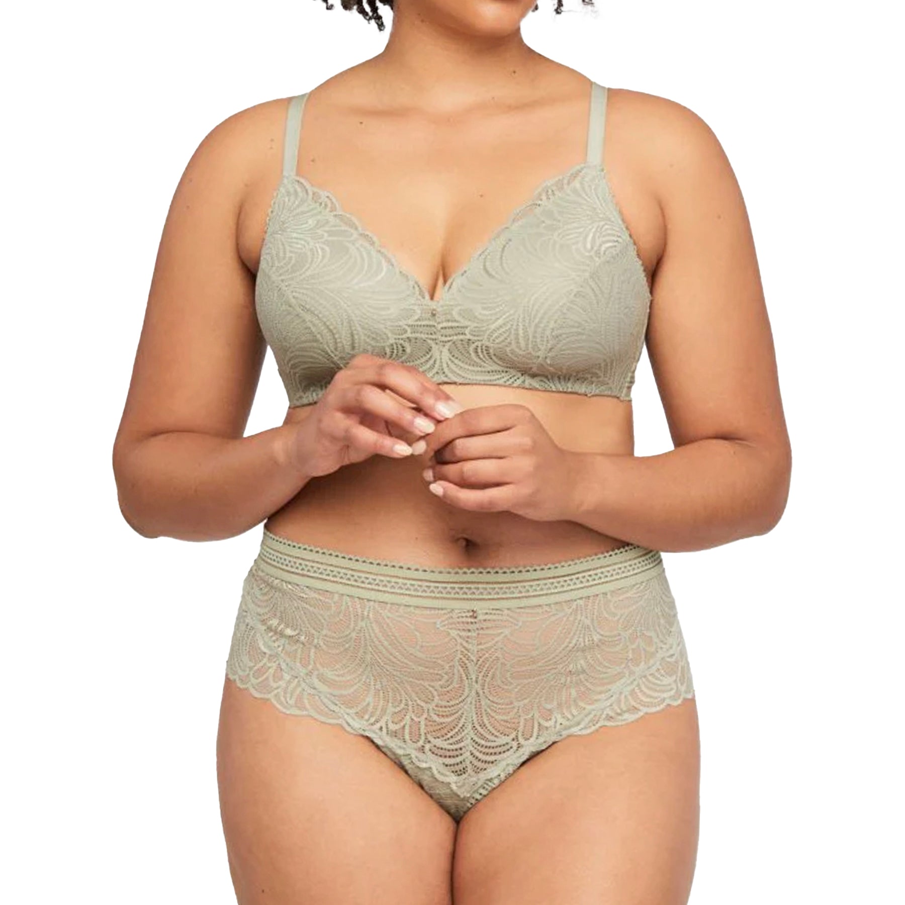Montelle London Fog High Waist Panty 9456 Sage Set