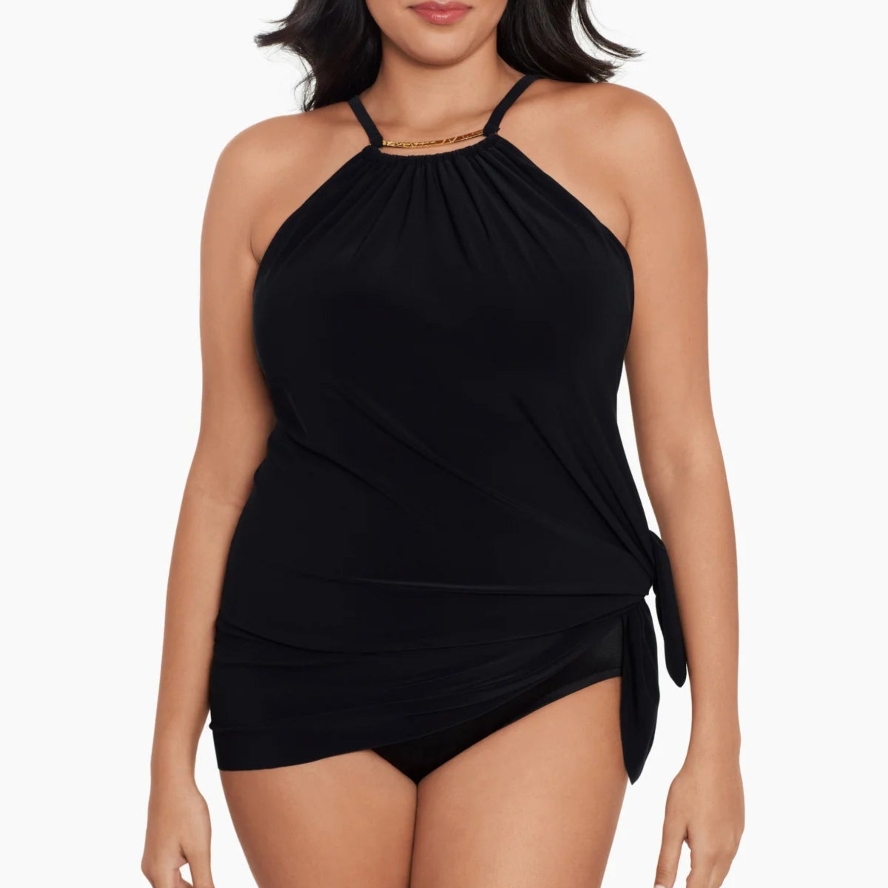 Plus Size Parker One Piece Swim Dress 6006012W - Black