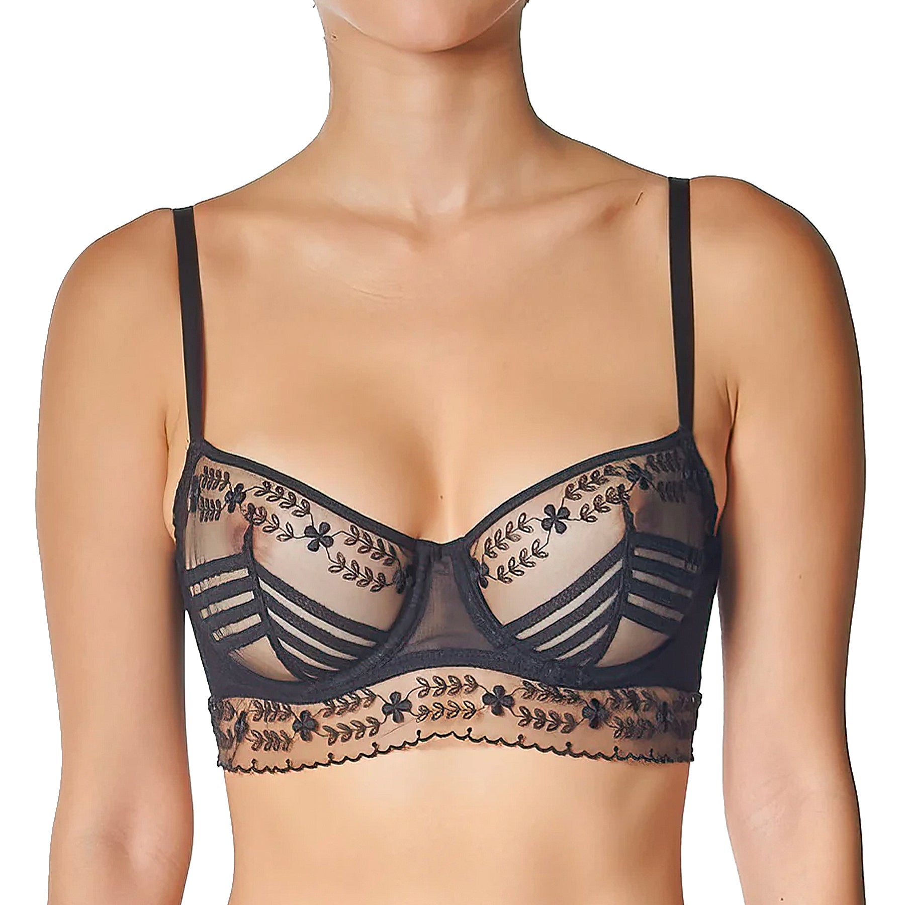 Simone Perele Marthe Sheer Demi-Cup Bra 16Z330 Black Front