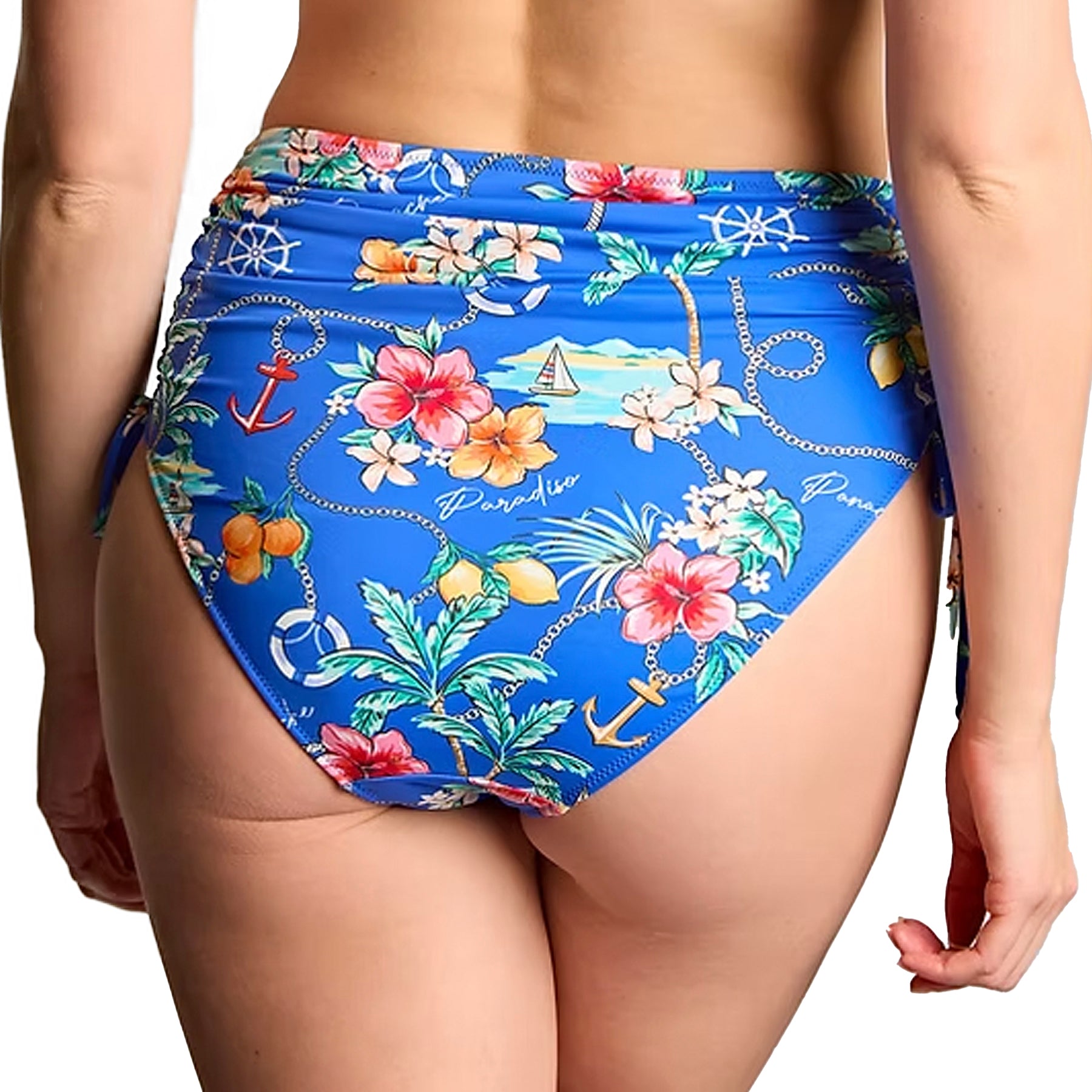 Panache Midi Adjustable Bikini Brief Bottom SW2049 Paradiso Print Back