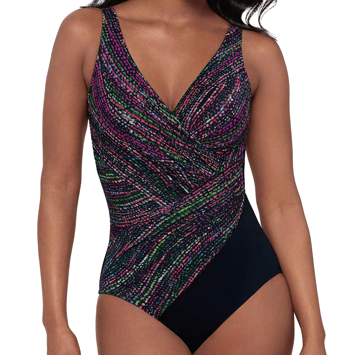 Miraclesuit Oceanus One-Piece Swimsuit in Light Show 6566788 Black Multi Front