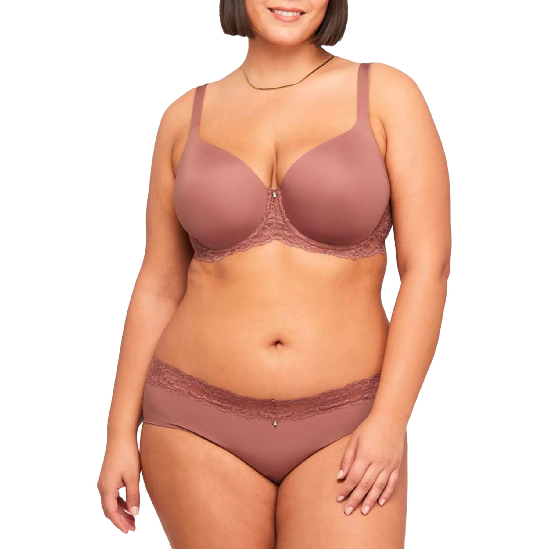 Montelle Pure Plus Full Cup T-Shirt Bra 9320 Pecan Set