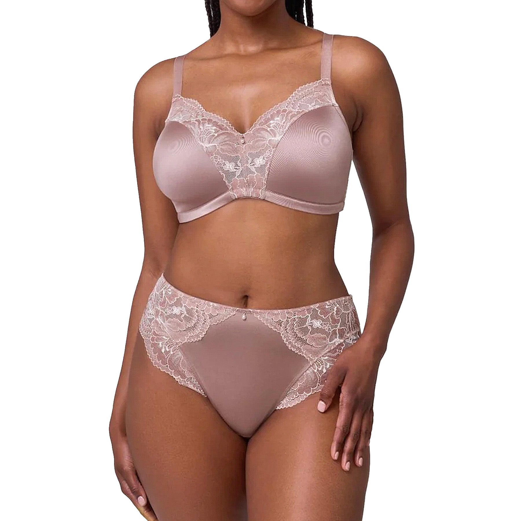 Montelle Wire-Free Dream Bra 9326 Moonshell Chantilly Set