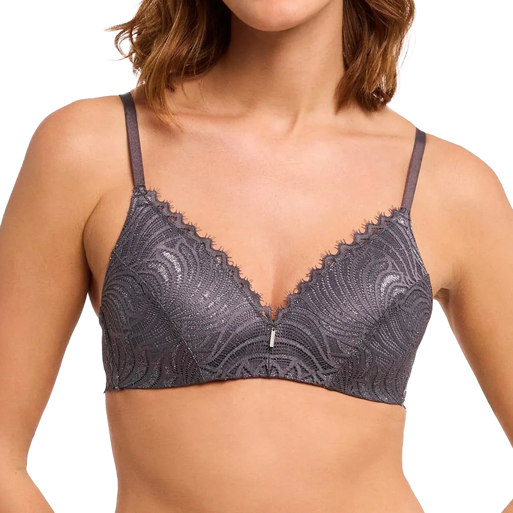 Montelle Lights Out Wire Free Bra 9714 Magnet Silver Front