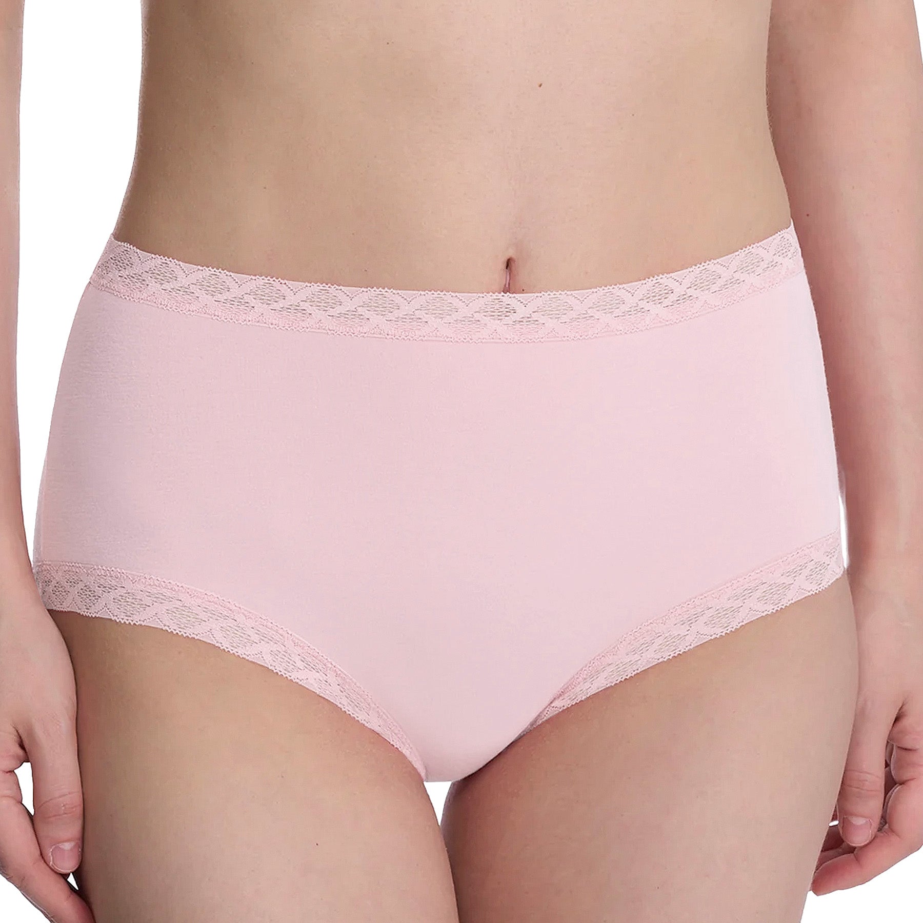 Natori Bliss Cotton Full Brief Panty 755058 Pink Sky Front
