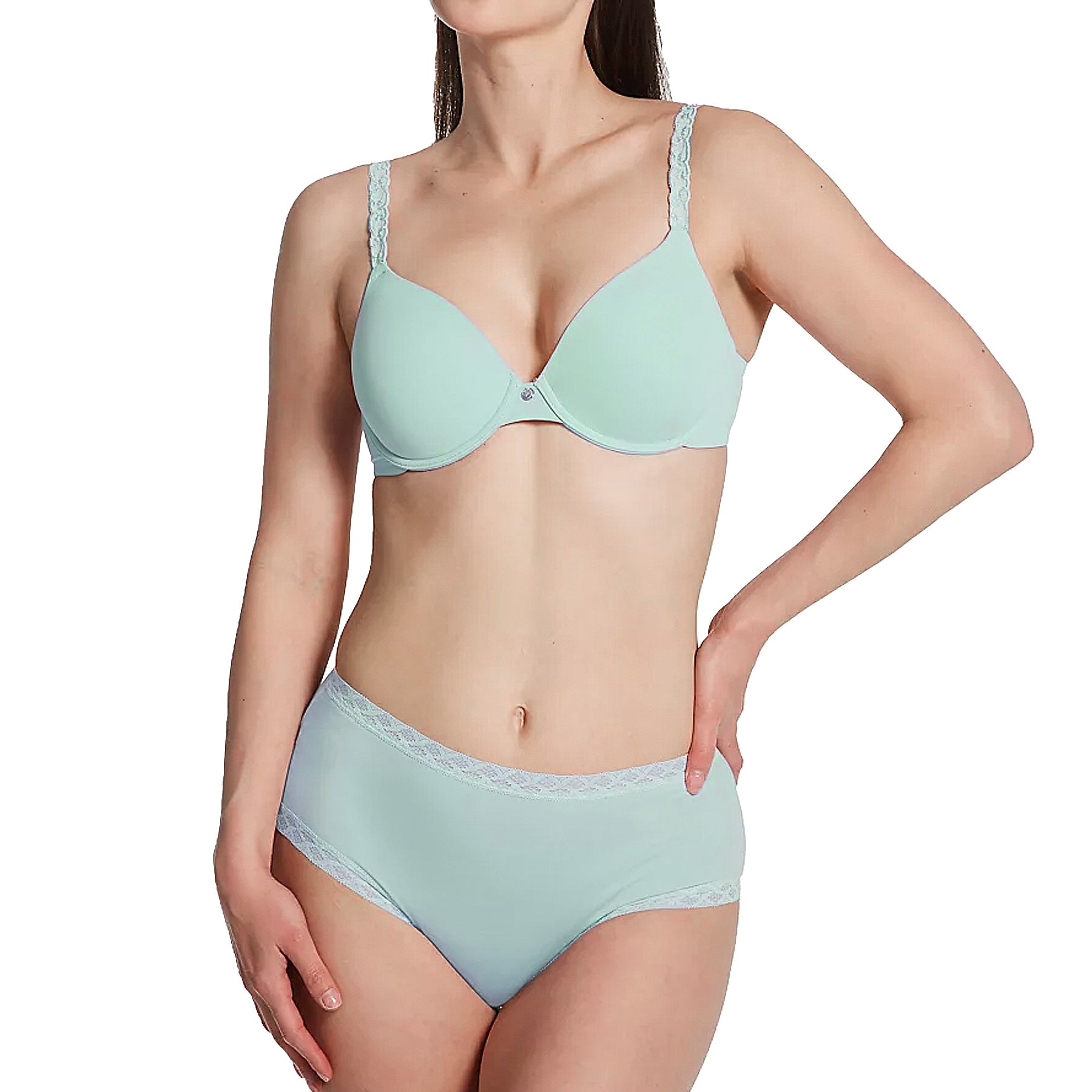 Natori Bliss Cotton Full Brief Panty 755058 Whipped Mint Set