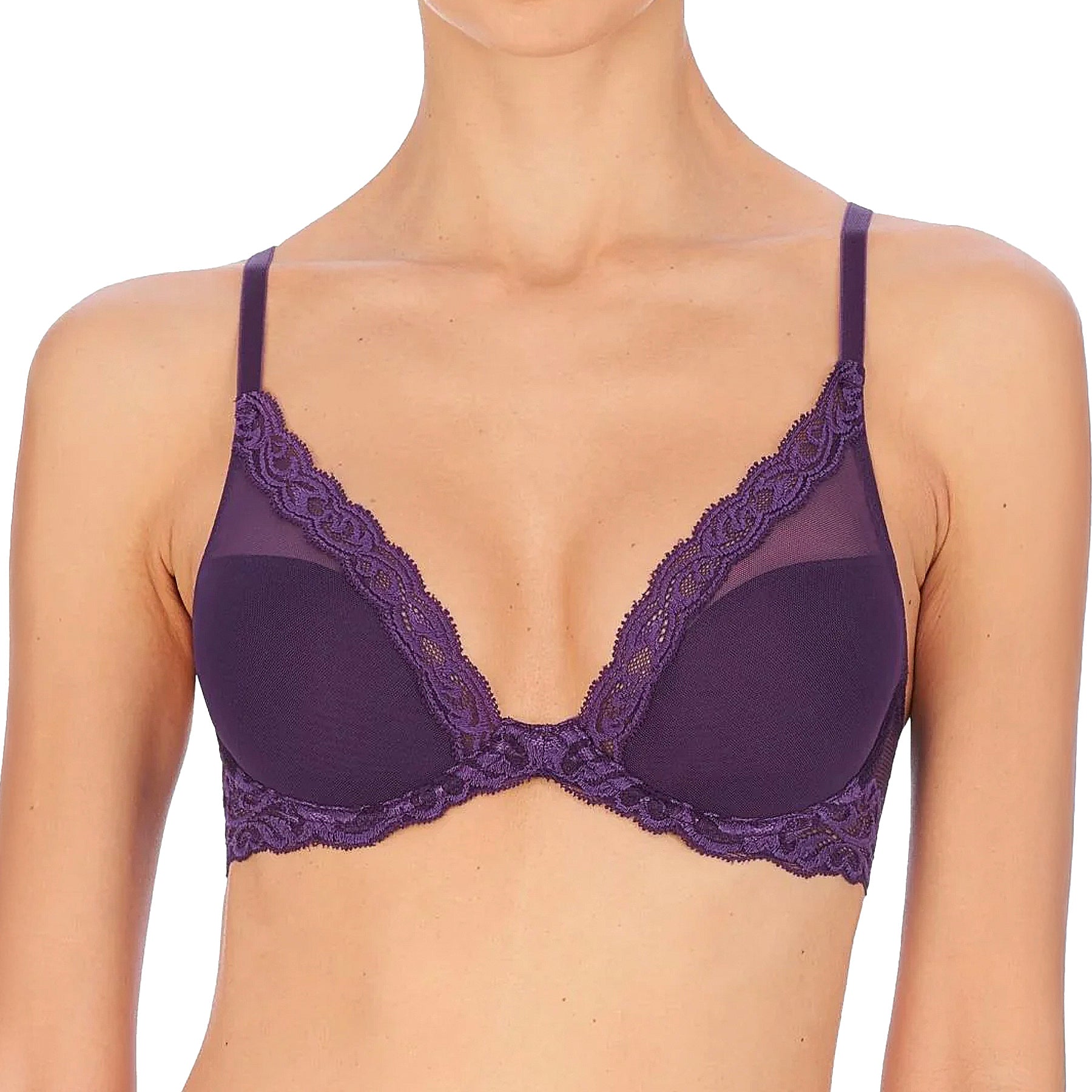 Natori Feathers Contour Plunge Bra 730023 Allium Front