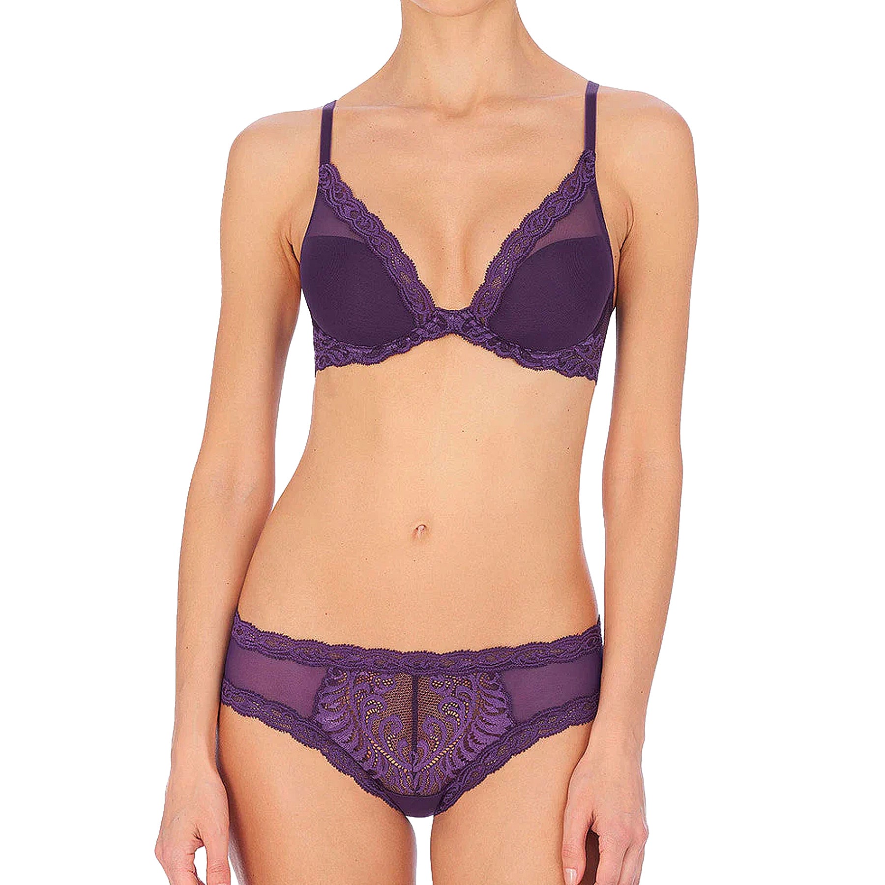 Natori Feathers Contour Plunge Bra 730023 Allium Set