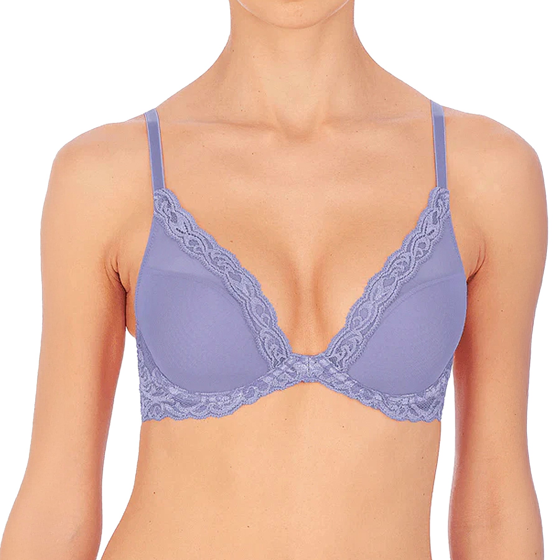 Natori Feathers Contour Plunge Bra 730023 Bluebell Front