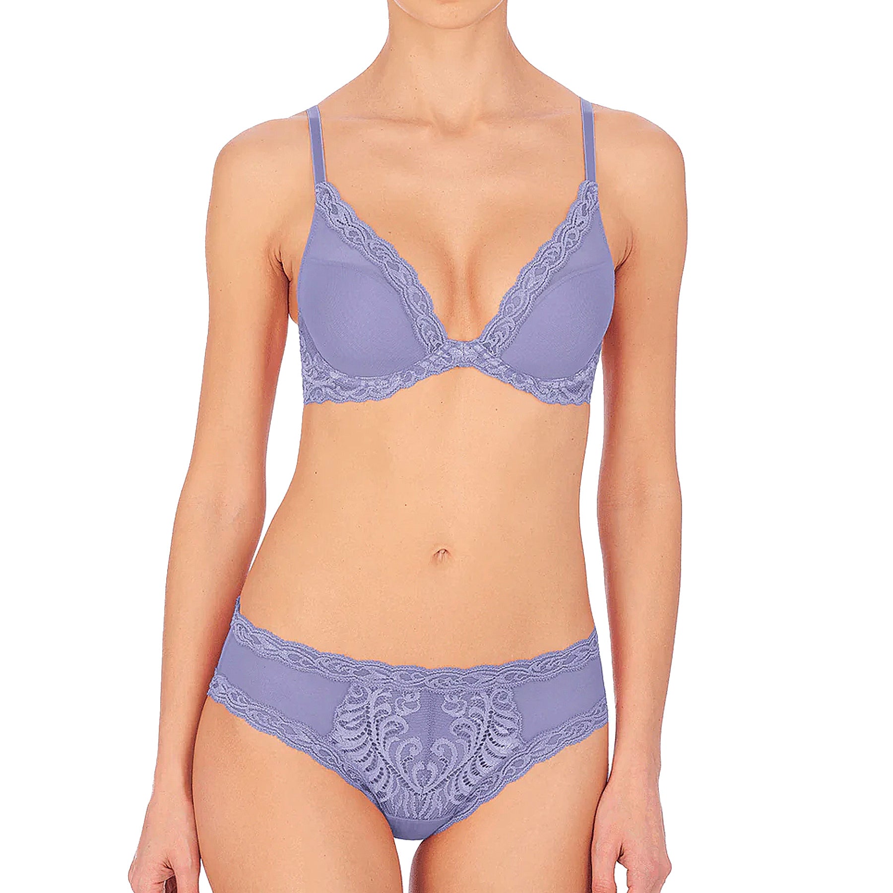 Natori Feathers Contour Plunge Bra 730023 Bluebell Set
