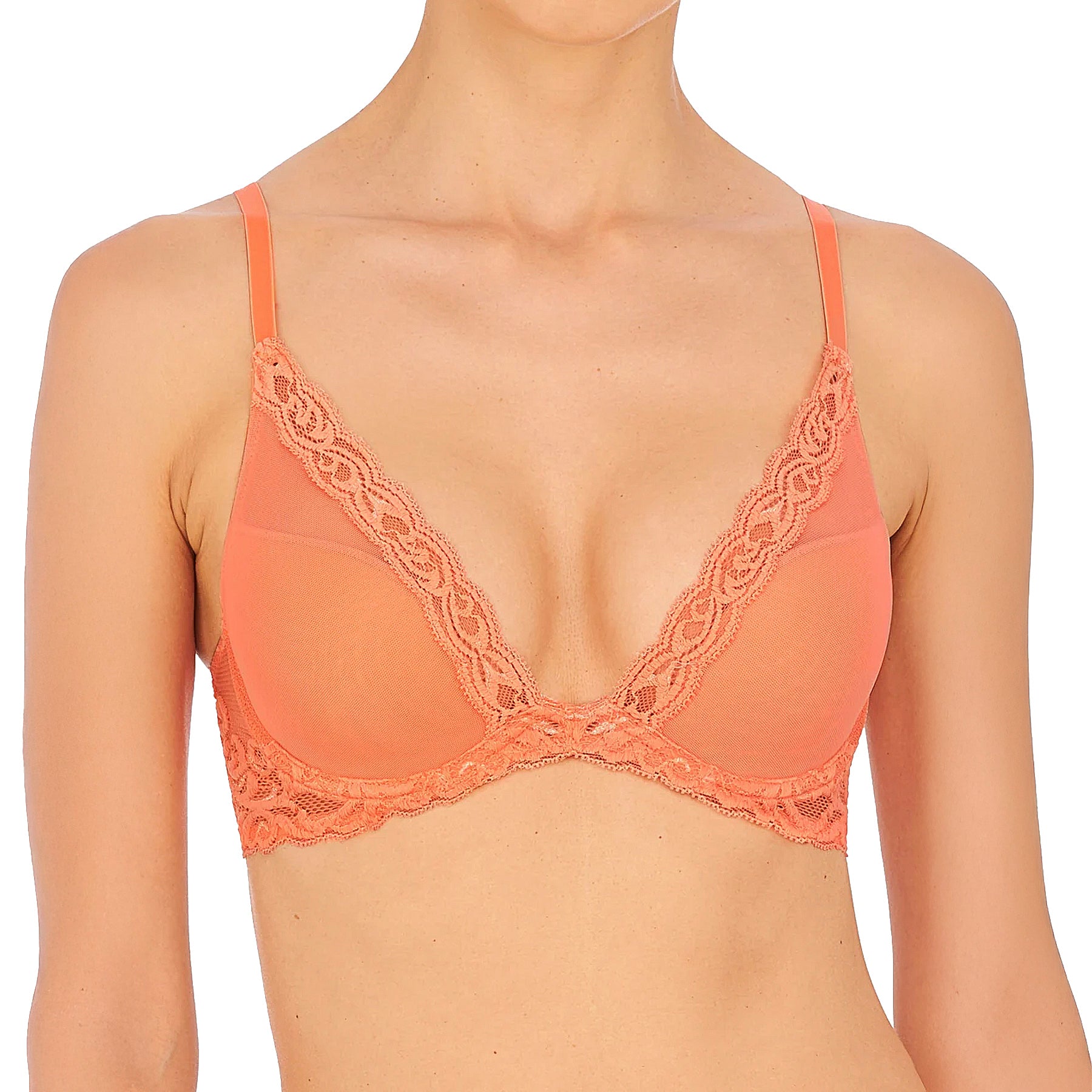 Natori Feathers Contour Plunge Bra 730023 Cantaloupe Front