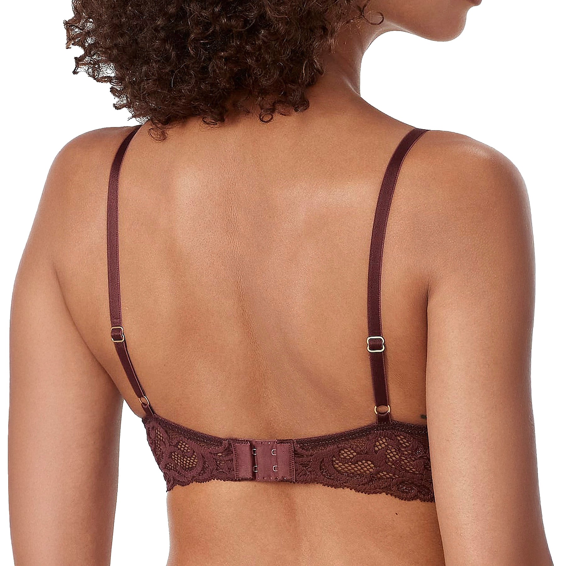 Natori Feathers Contour Plunge Bra 730023 Cocoa Back