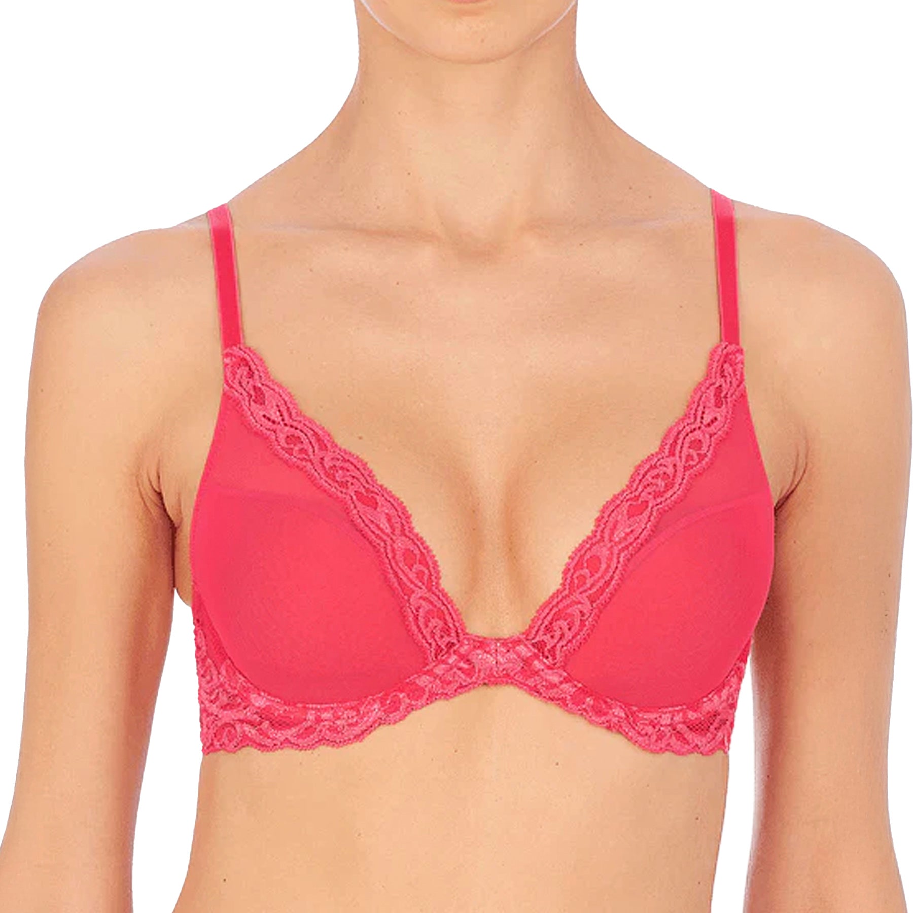 Natori Feathers Contour Plunge Bra 730023 Hyacinth Violet Glow Front